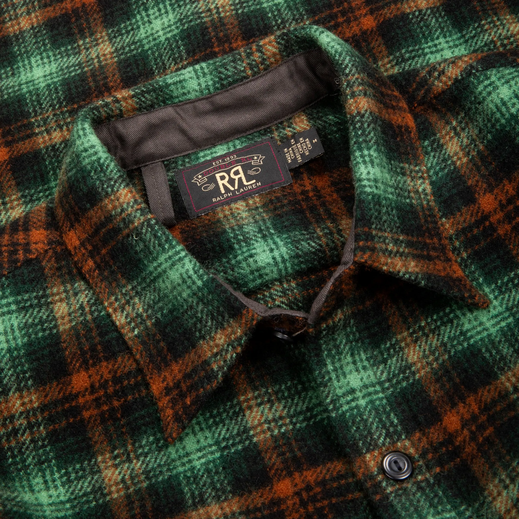 RRL Mason Wool Twill Overshirt Green Plaid sold by Frans Boone product image thumbnail 3