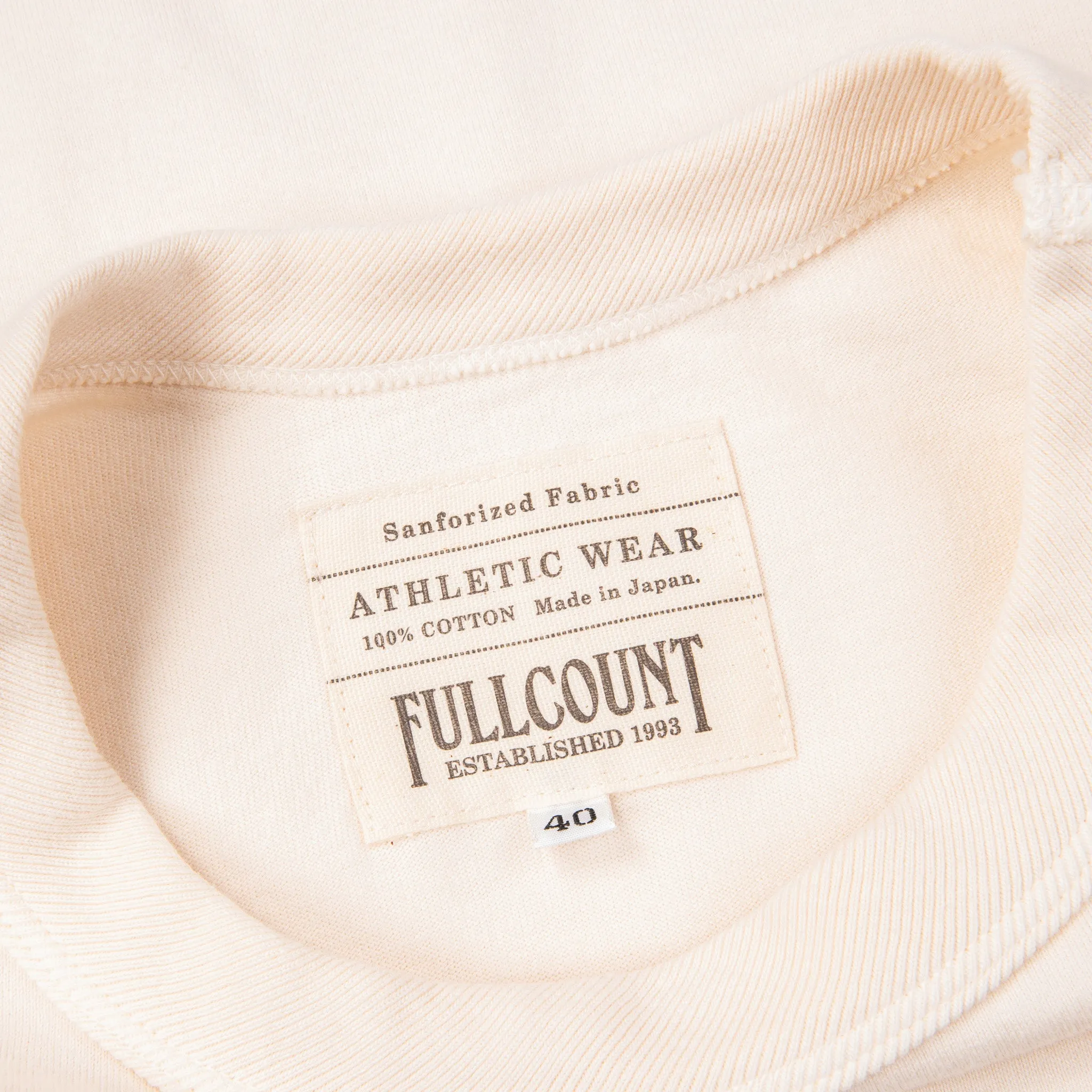 Fullcount Flat Seam Heavyweight Longsleeve T-Shirt Ecru sold by Frans Boone product image thumbnail 4