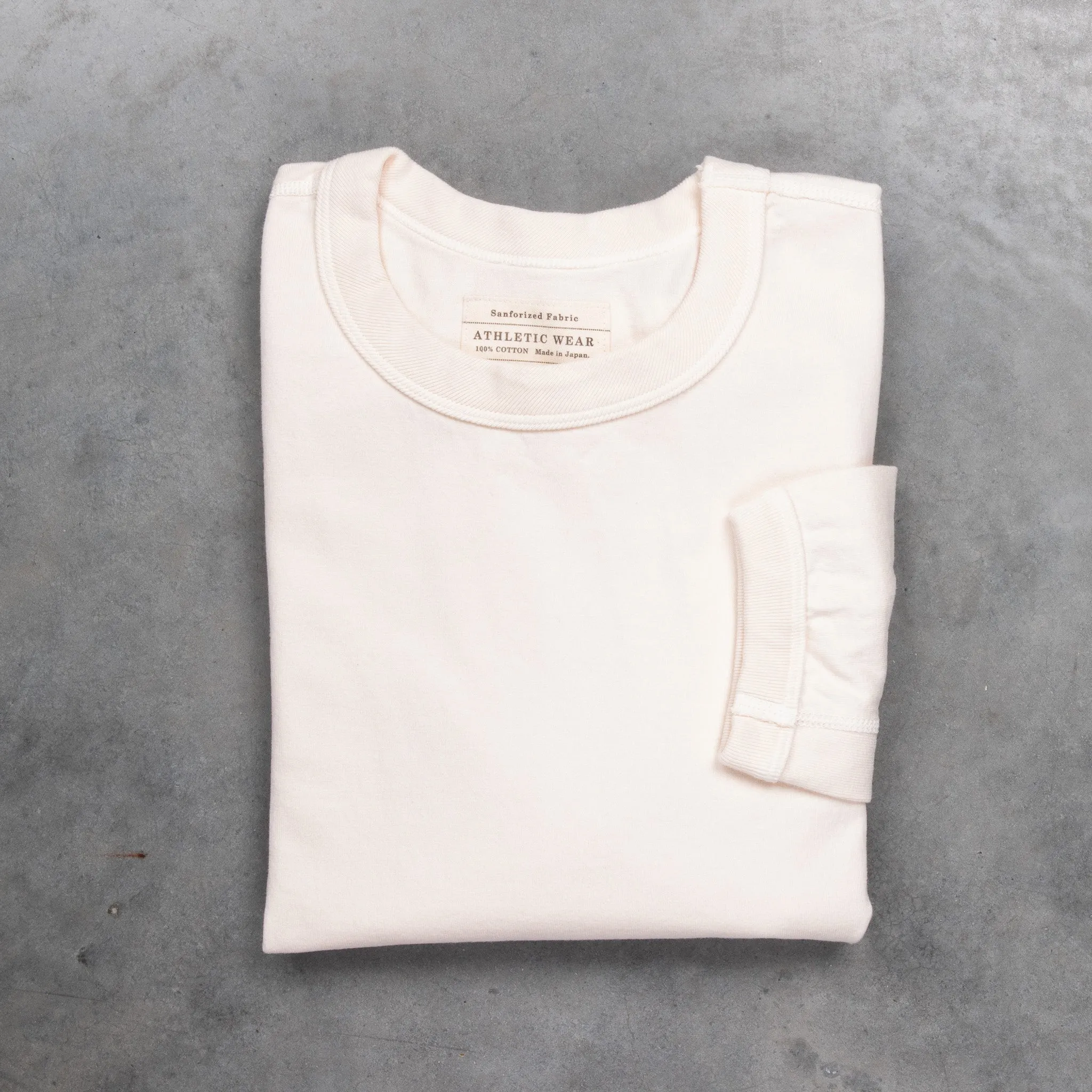 Fullcount Flat Seam Heavyweight Longsleeve T-Shirt Ecru sold by Frans Boone
