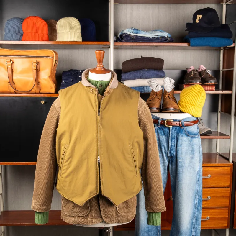 Engineered Garments LL Vest Khaki Nyco Twill made by Engineered Garments