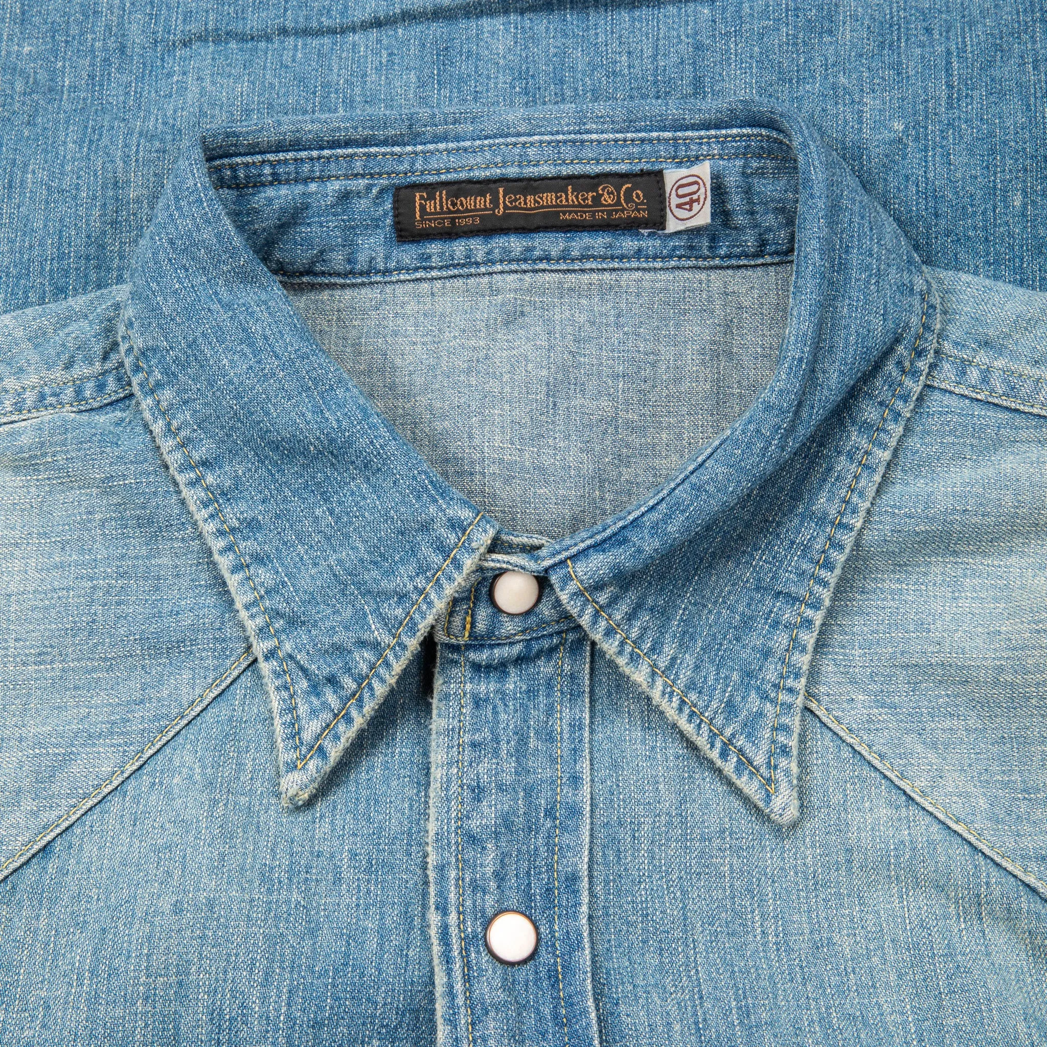 Fullcount 4894HW Western Denim Shirt Washed sold by Frans Boone product image thumbnail 3