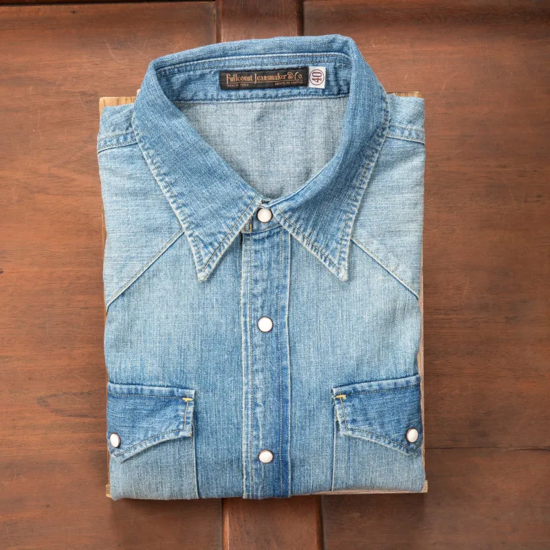 Fullcount 4894HW Western Denim Shirt Washed made by Full Count