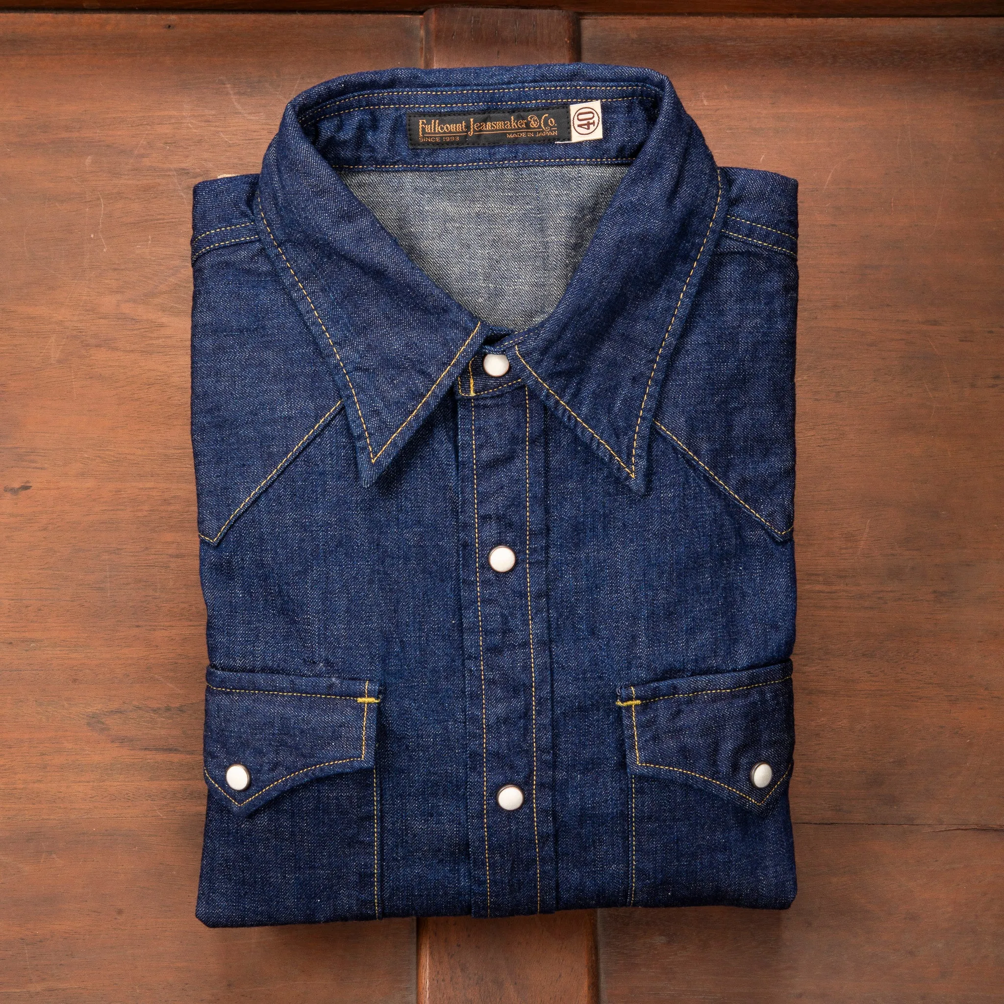 Fullcount 4894 Western Denim Shirt Rinse sold by Frans Boone