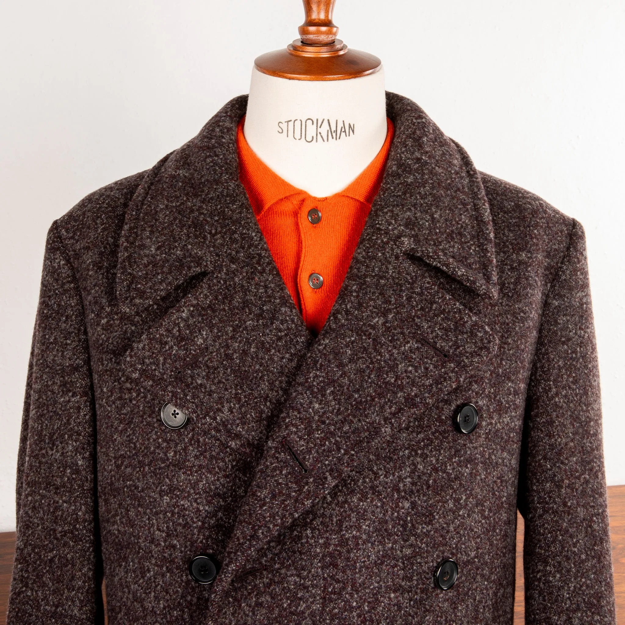 Caruso Corsaro Wool Bouclé DB Coat Burgundy sold by Frans Boone product image thumbnail 5
