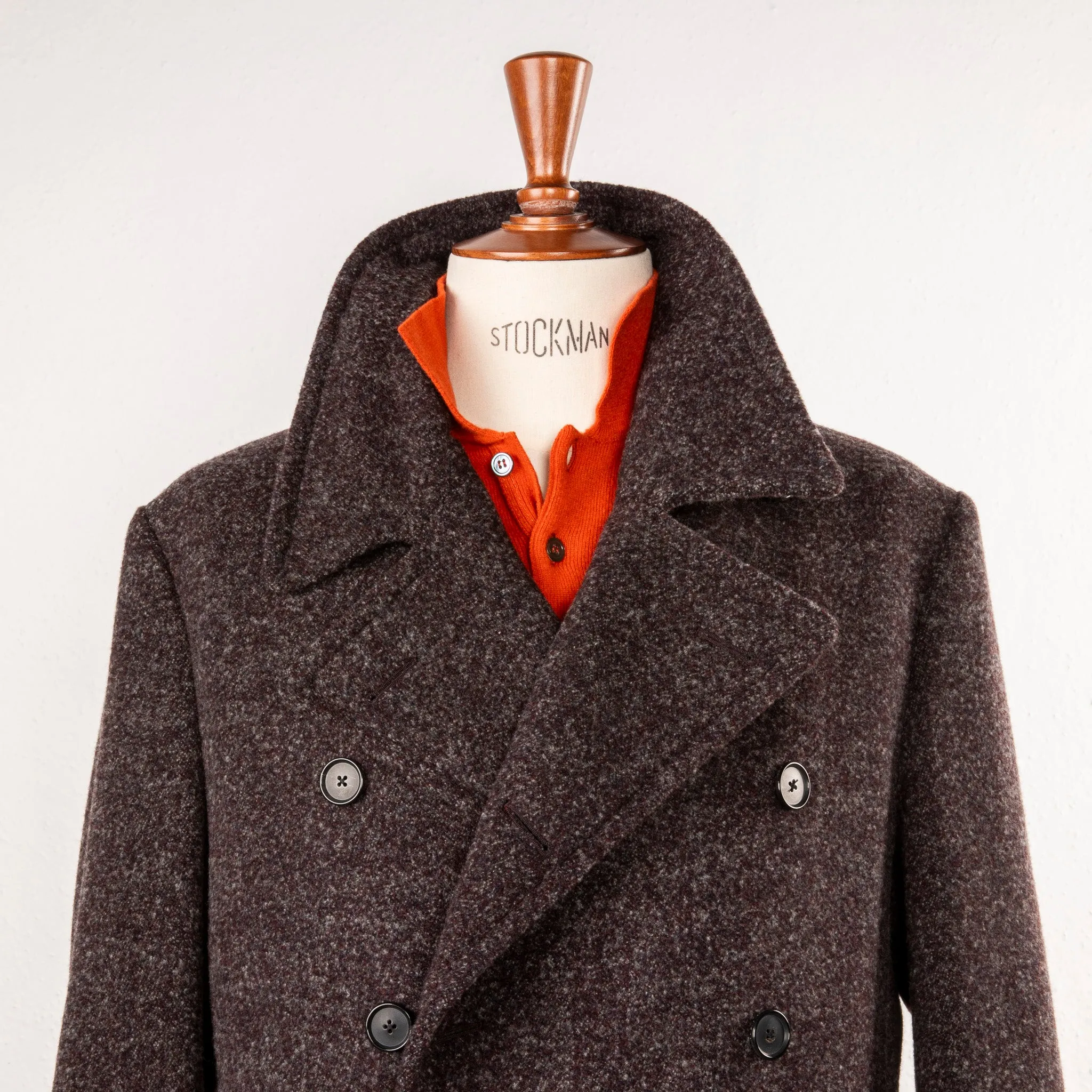 Caruso Corsaro Wool Bouclé DB Coat Burgundy sold by Frans Boone product image thumbnail 3