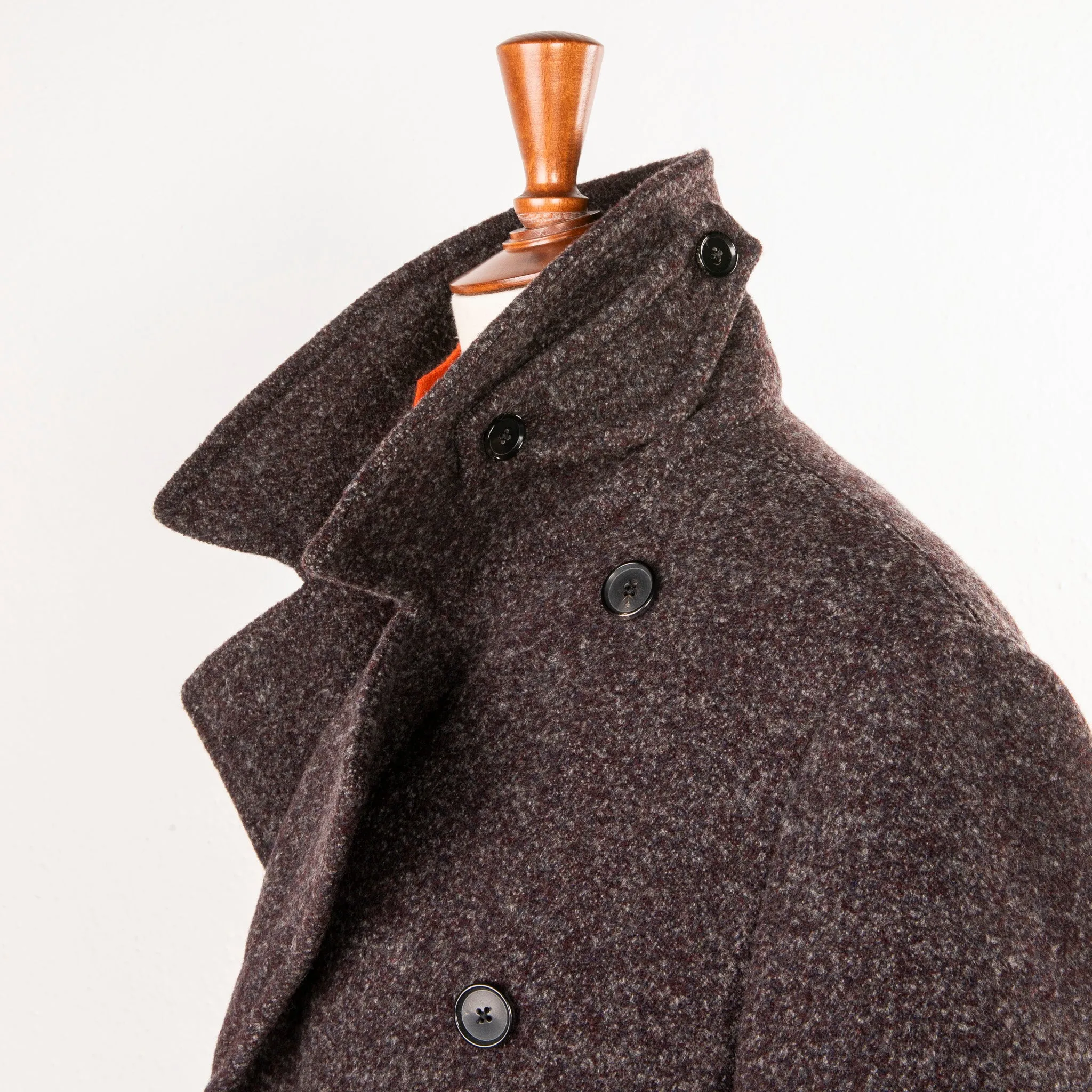 Caruso Corsaro Wool Bouclé DB Coat Burgundy sold by Frans Boone product image thumbnail 4