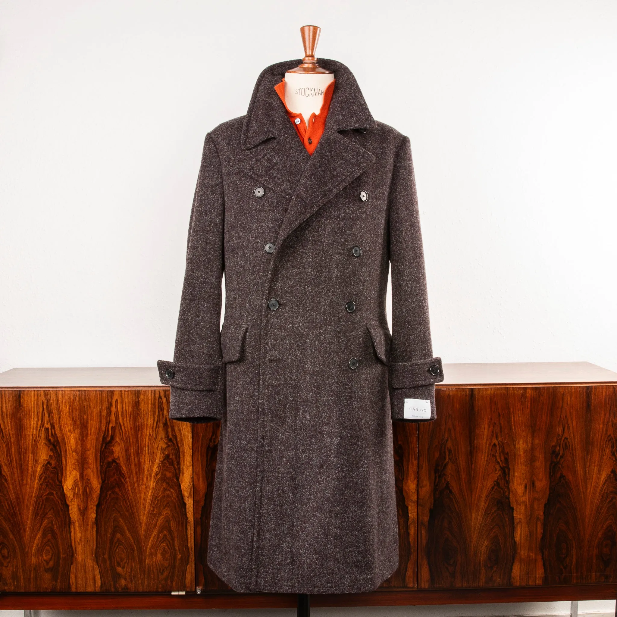 Caruso Corsaro Wool Bouclé DB Coat Burgundy sold by Frans Boone product image thumbnail 2