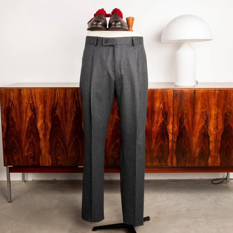 Caruso Pantaloni Super 120's Flannel Grigio Scuro made by Caruso
