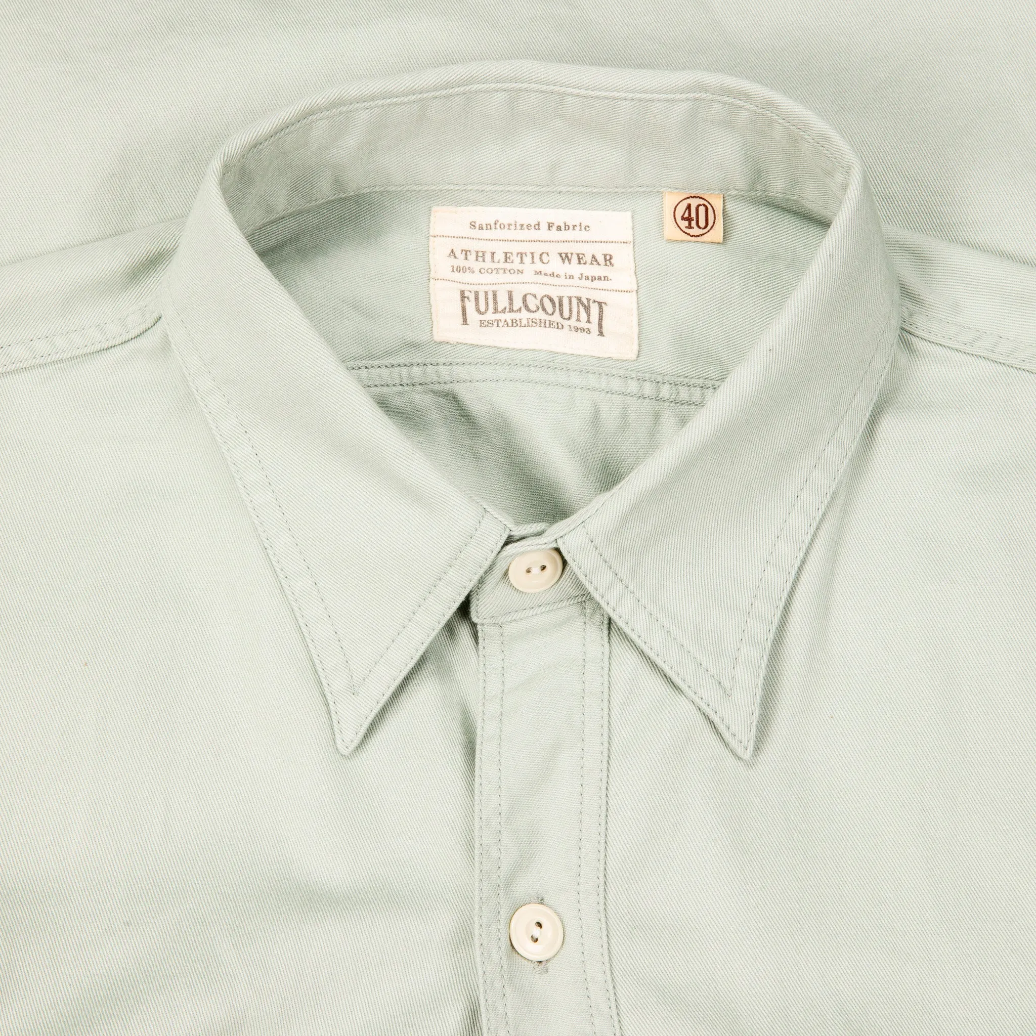 Fullcount 4087 Twill Work Shirt Mint Green sold by Frans Boone product image thumbnail 4