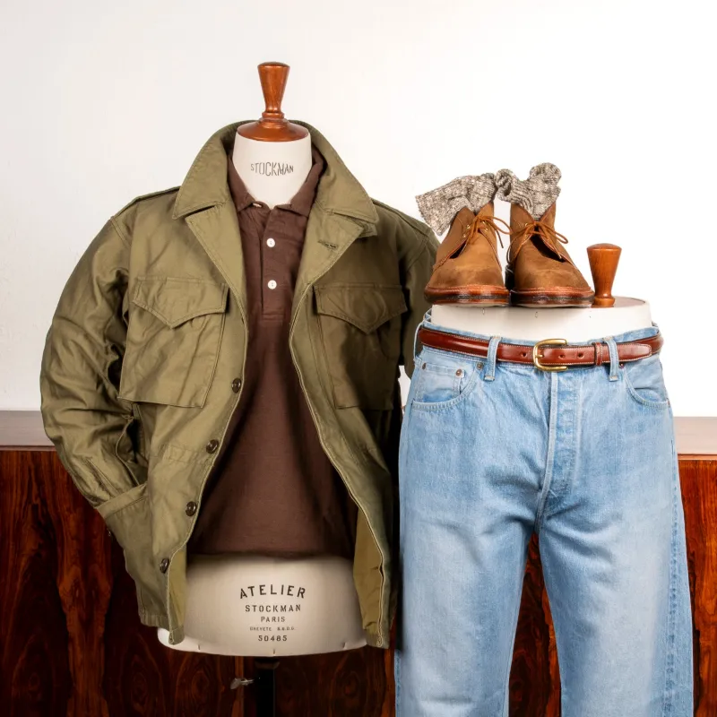 Orslow M-43 Jacket Reversed Sateen Army Green made by orSlow