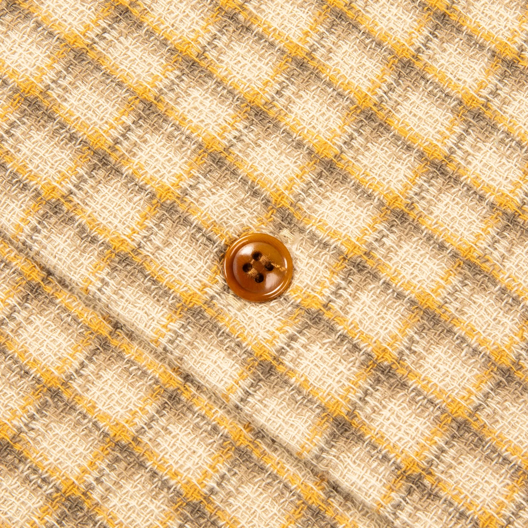 Maru Sankaku Peke Open Collar Check Shirt Beige sold by Frans Boone product image thumbnail 5