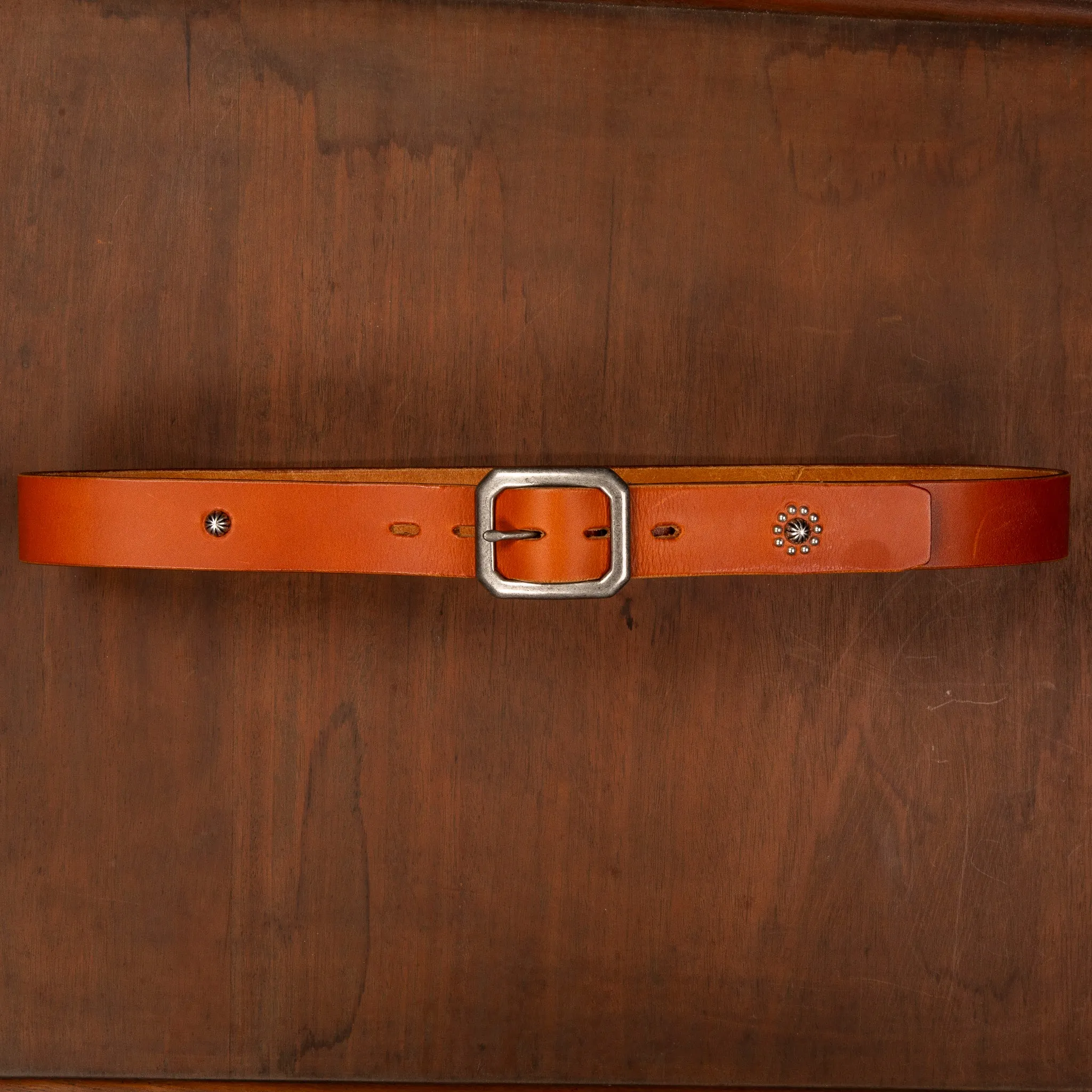 Fullcount Umbrella Studs Belt by Zip Stevenson HTC Brown sold by Frans Boone product image thumbnail 2