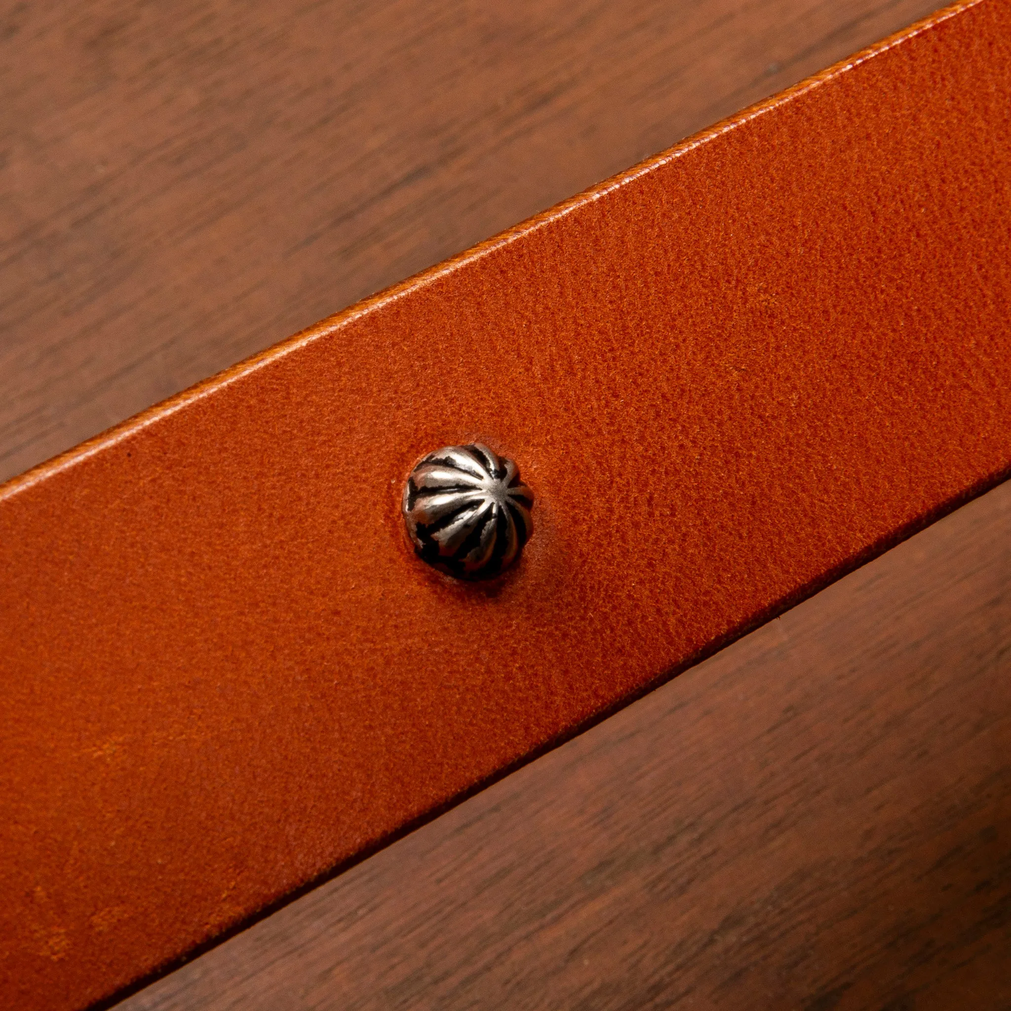 Fullcount Umbrella Studs Belt by Zip Stevenson HTC Brown sold by Frans Boone product image thumbnail 5