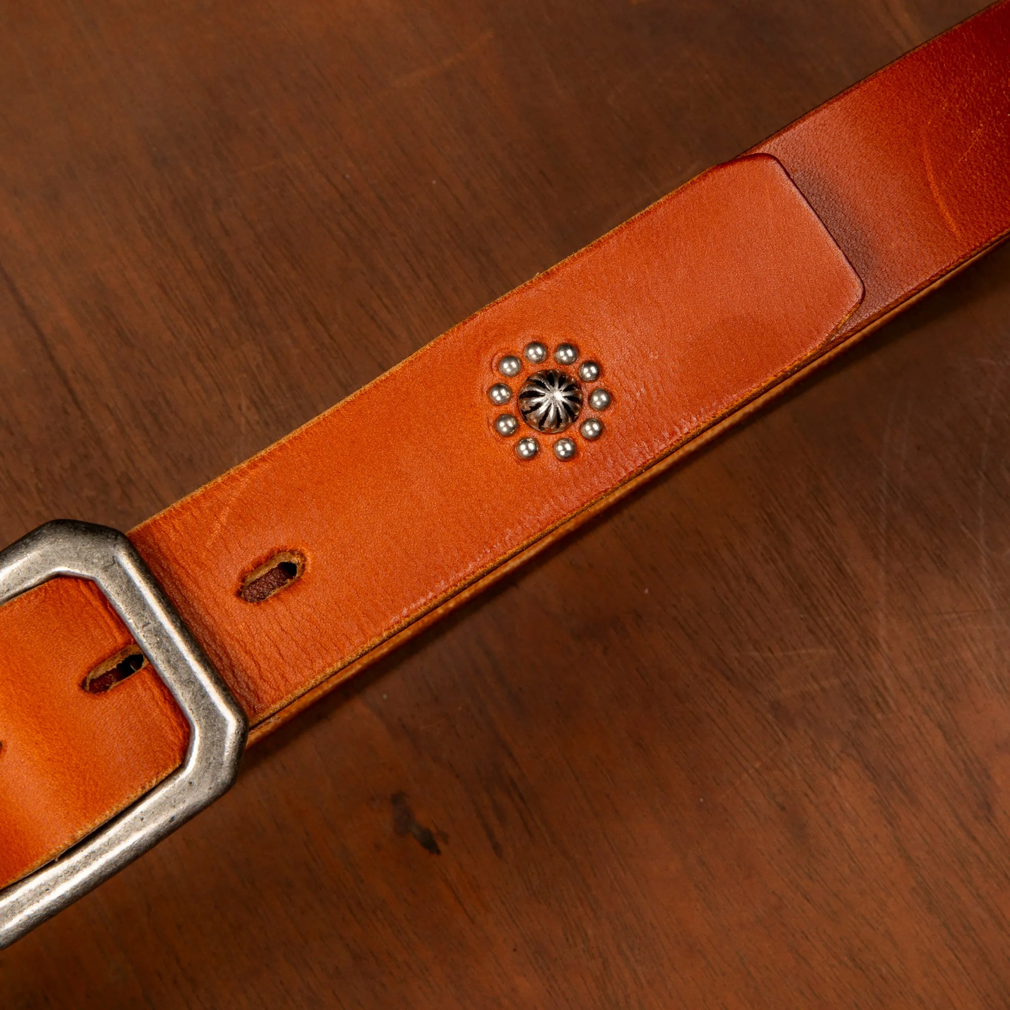 Fullcount Umbrella Studs Belt by Zip Stevenson HTC Brown sold by Frans Boone product image thumbnail 4