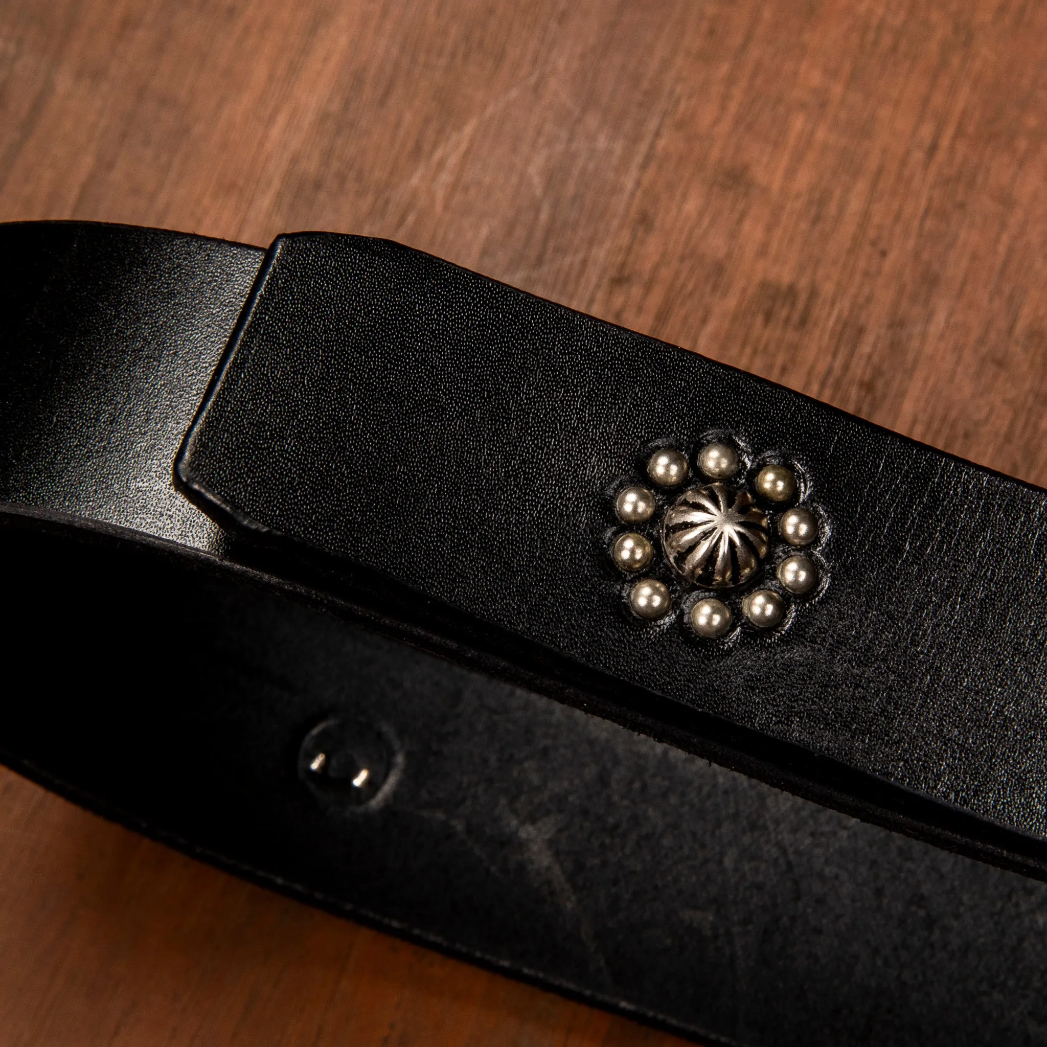Fullcount Umbrella Studs Belt by Zip Stevenson HTC Black sold by Frans Boone product image thumbnail 4