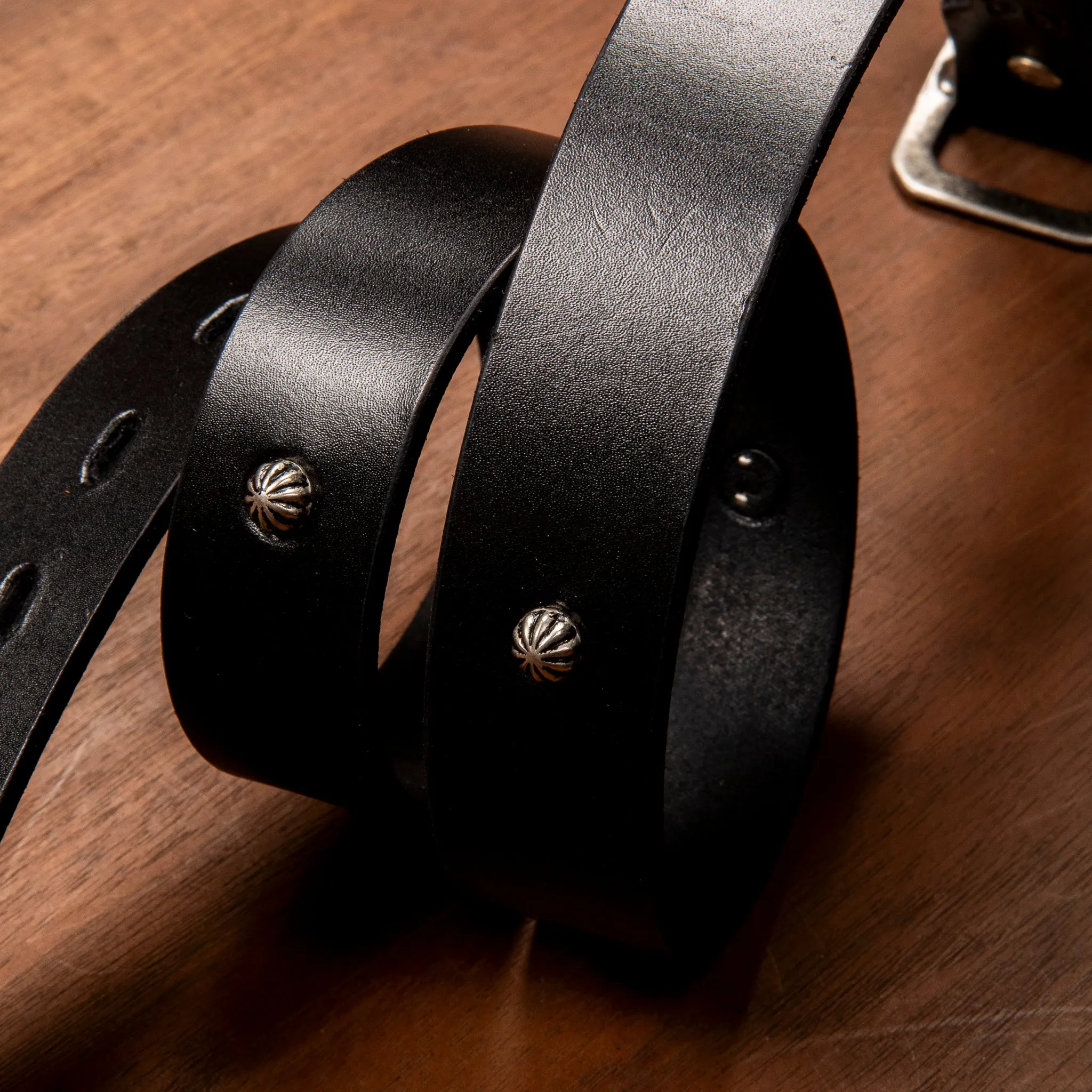 Fullcount Umbrella Studs Belt by Zip Stevenson HTC Black sold by Frans Boone product image thumbnail 5