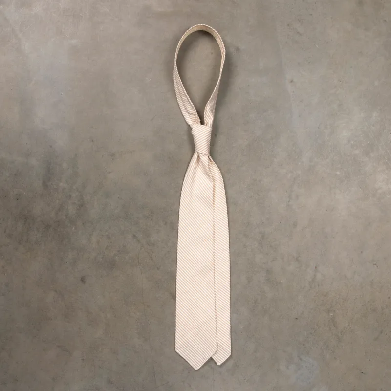 Engineered Garments Tie Cotton Seersucker Stripe Beige made by Engineered Garments