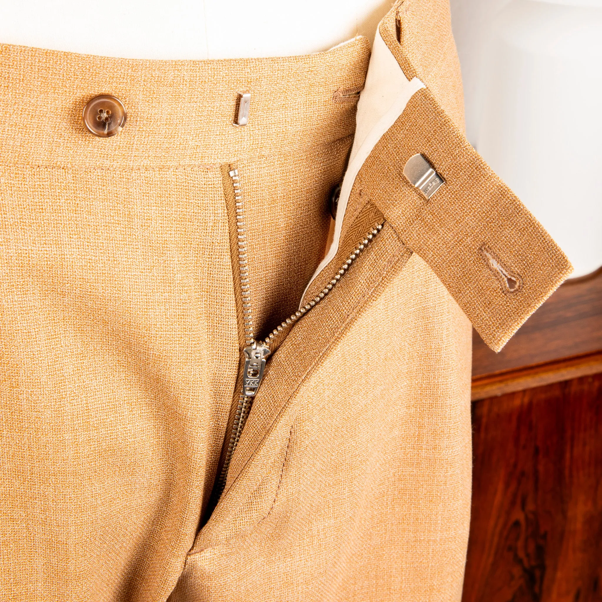 Caruso Pantaloni Super 130's Wool Hopsack Beige sold by Frans Boone product image thumbnail 4