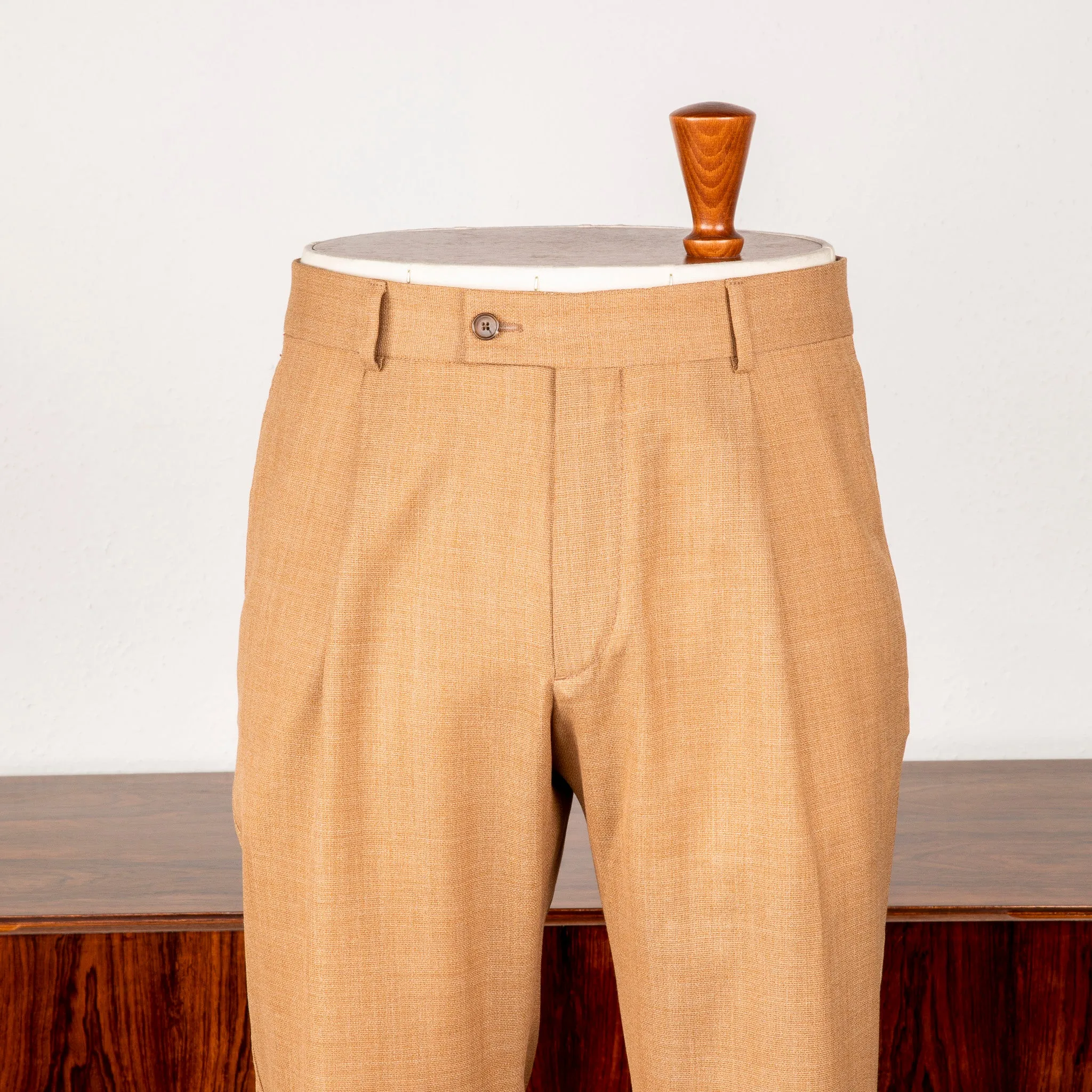 Caruso Pantaloni Super 130's Wool Hopsack Beige sold by Frans Boone product image thumbnail 2