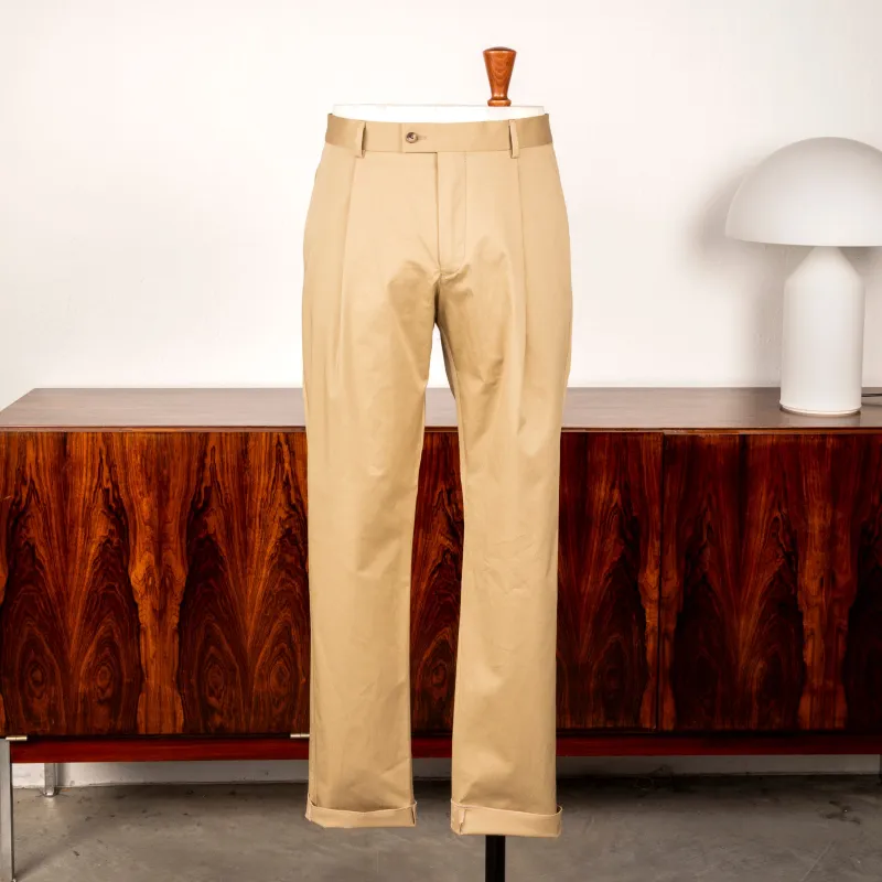 Caruso Pantaloni Cottone Stretch Beige Medio made by Caruso