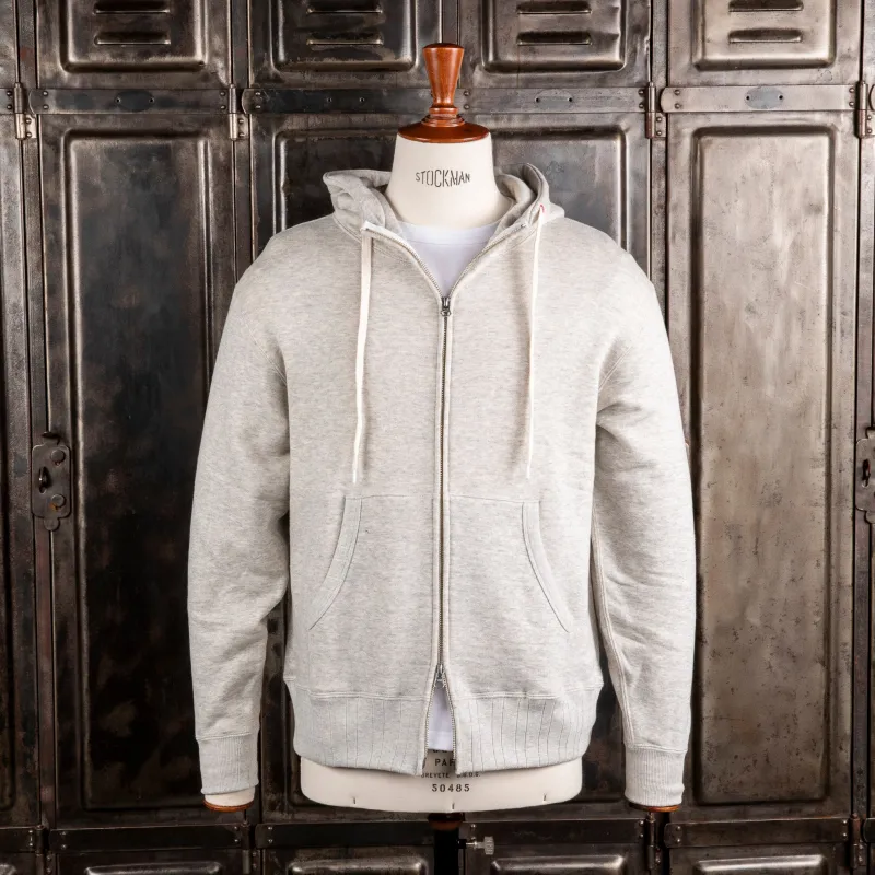 Velva Sheen Loopwheeler Zip-up Hoodie Heather Grey made by Velva Sheen