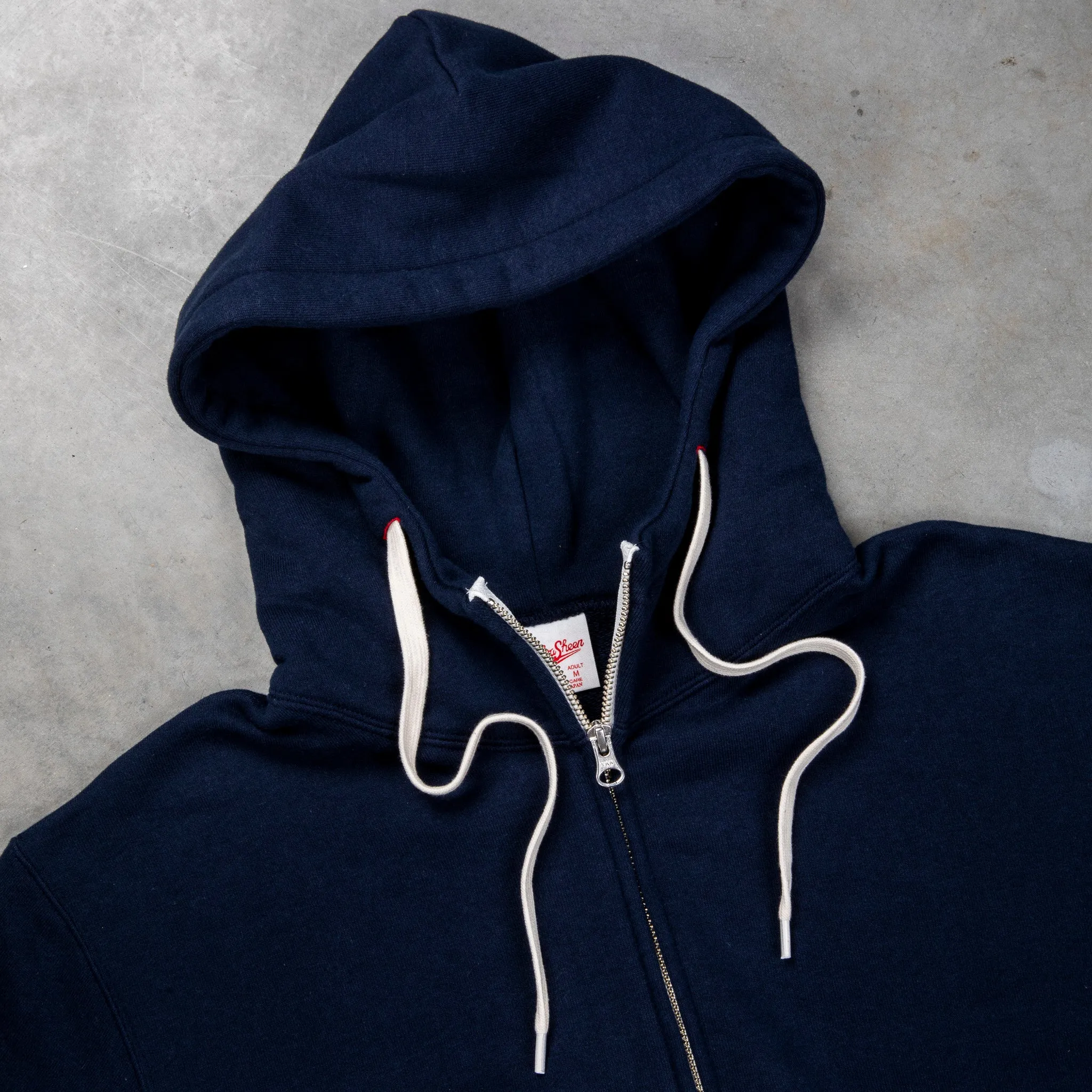 Velva Sheen Loopwheeler Zip-up Hoodie Navy sold by Frans Boone product image thumbnail 4