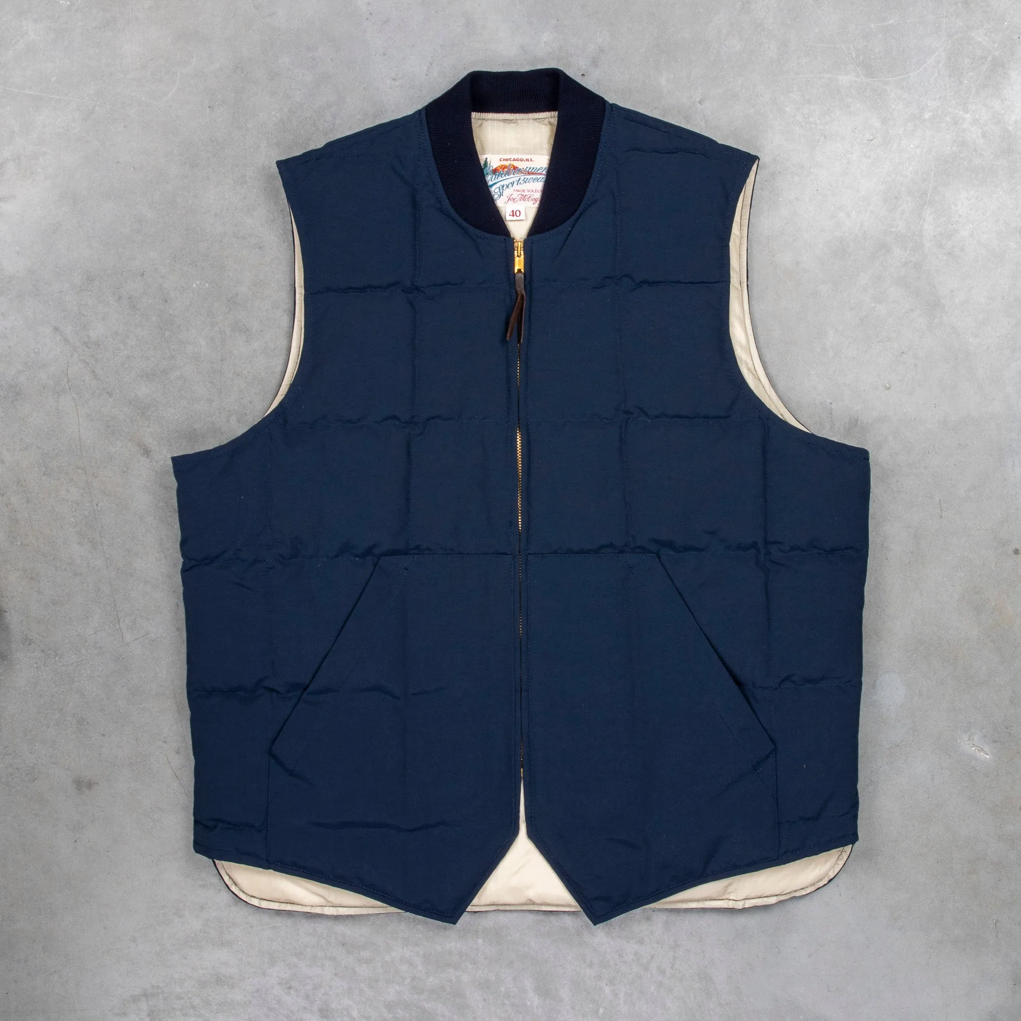 The Real McCoy's Cotton Nylon Down Vest Navy sold by Frans Boone product image thumbnail 3