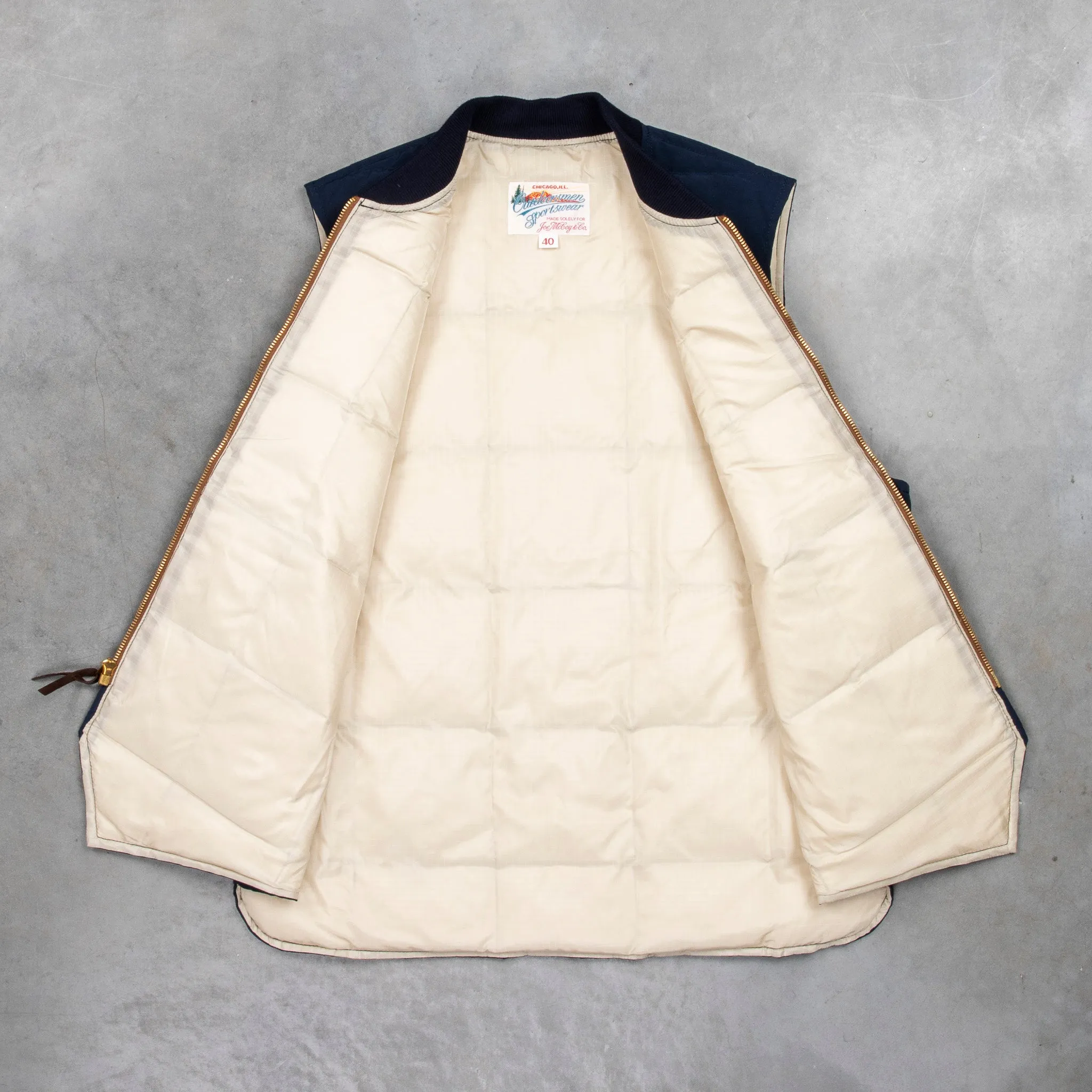 The Real McCoy's Cotton Nylon Down Vest Navy sold by Frans Boone product image thumbnail 4