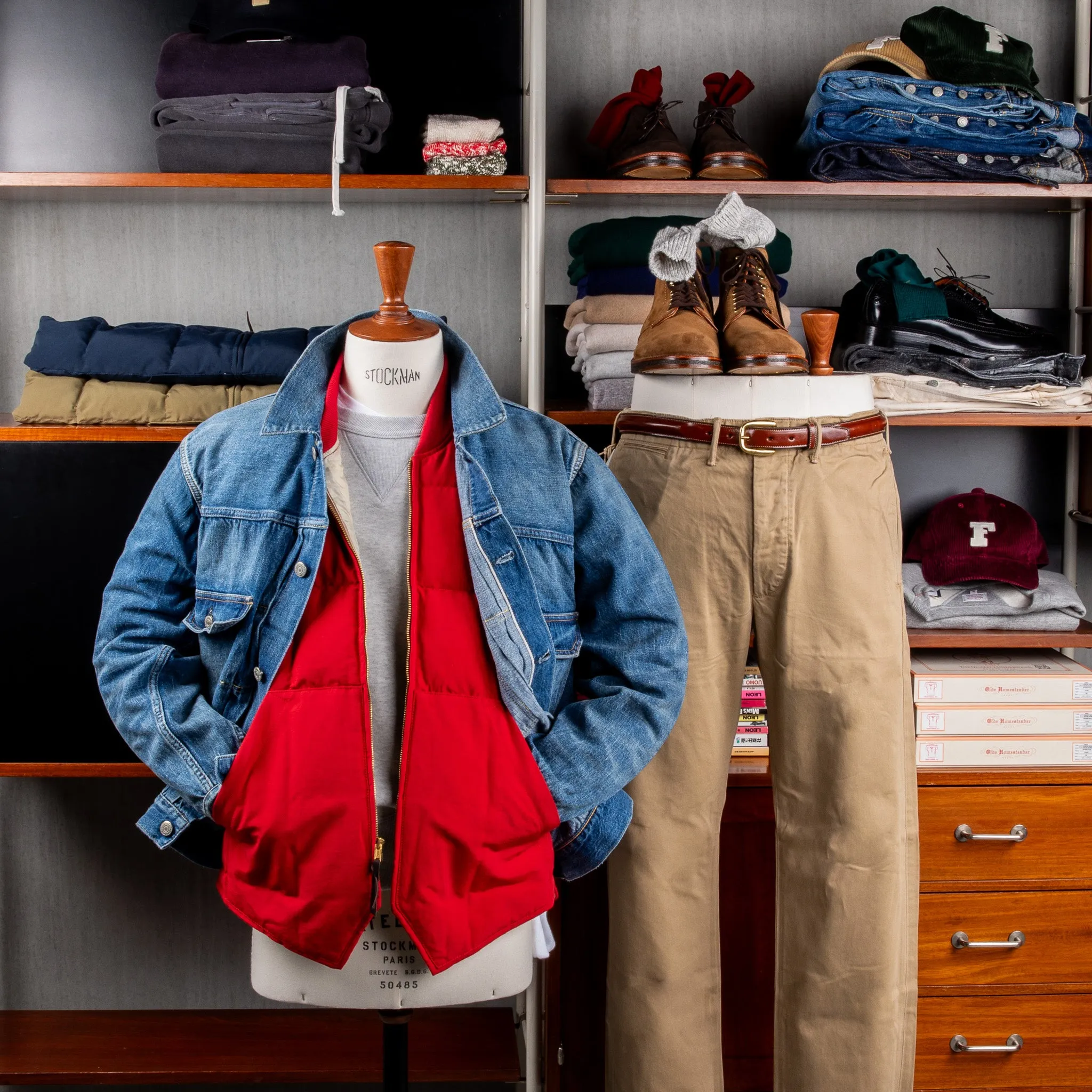 The Real McCoy's Cotton Nylon Down Vest Red sold by Frans Boone product image thumbnail 2