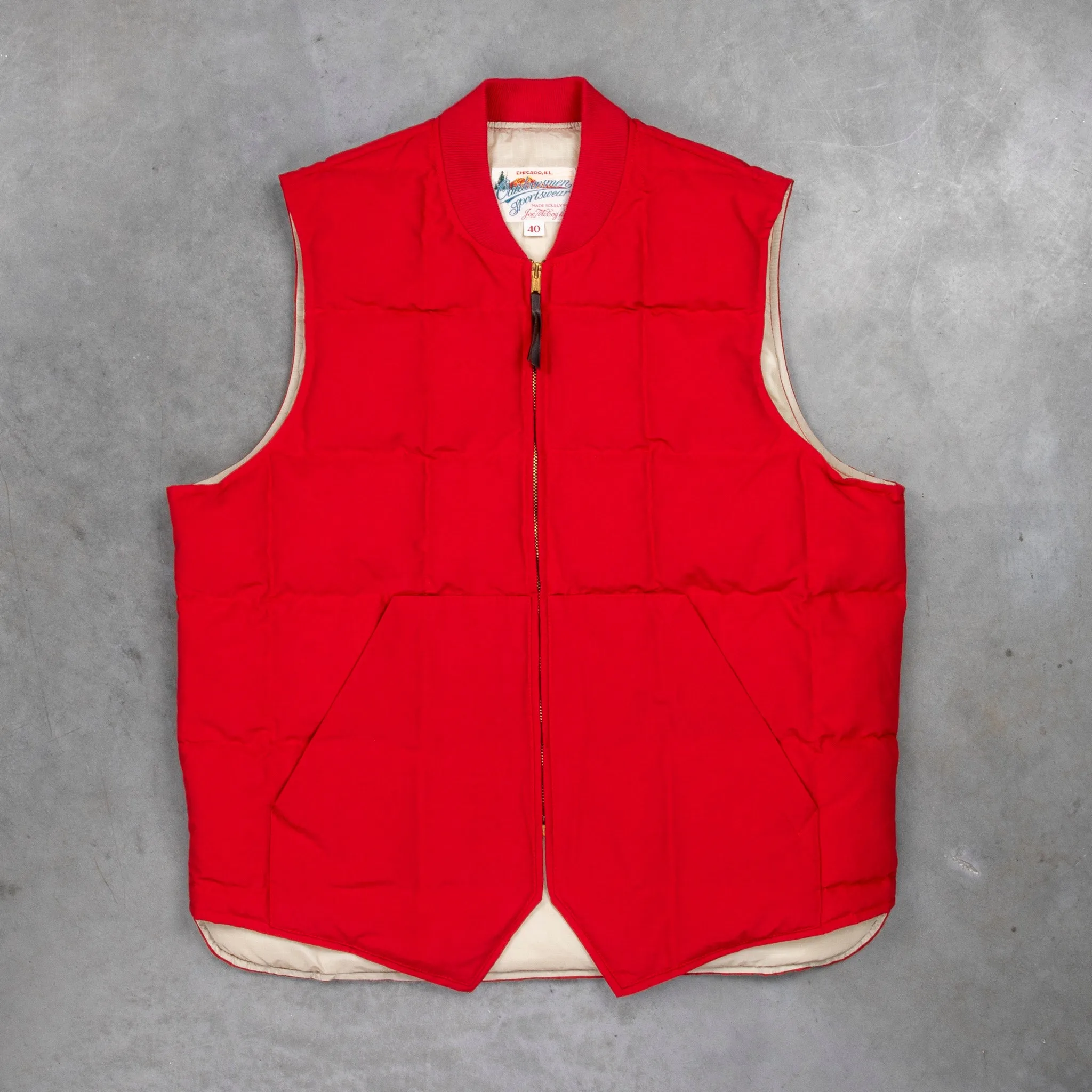 The Real McCoy's Cotton Nylon Down Vest Red sold by Frans Boone product image thumbnail 3