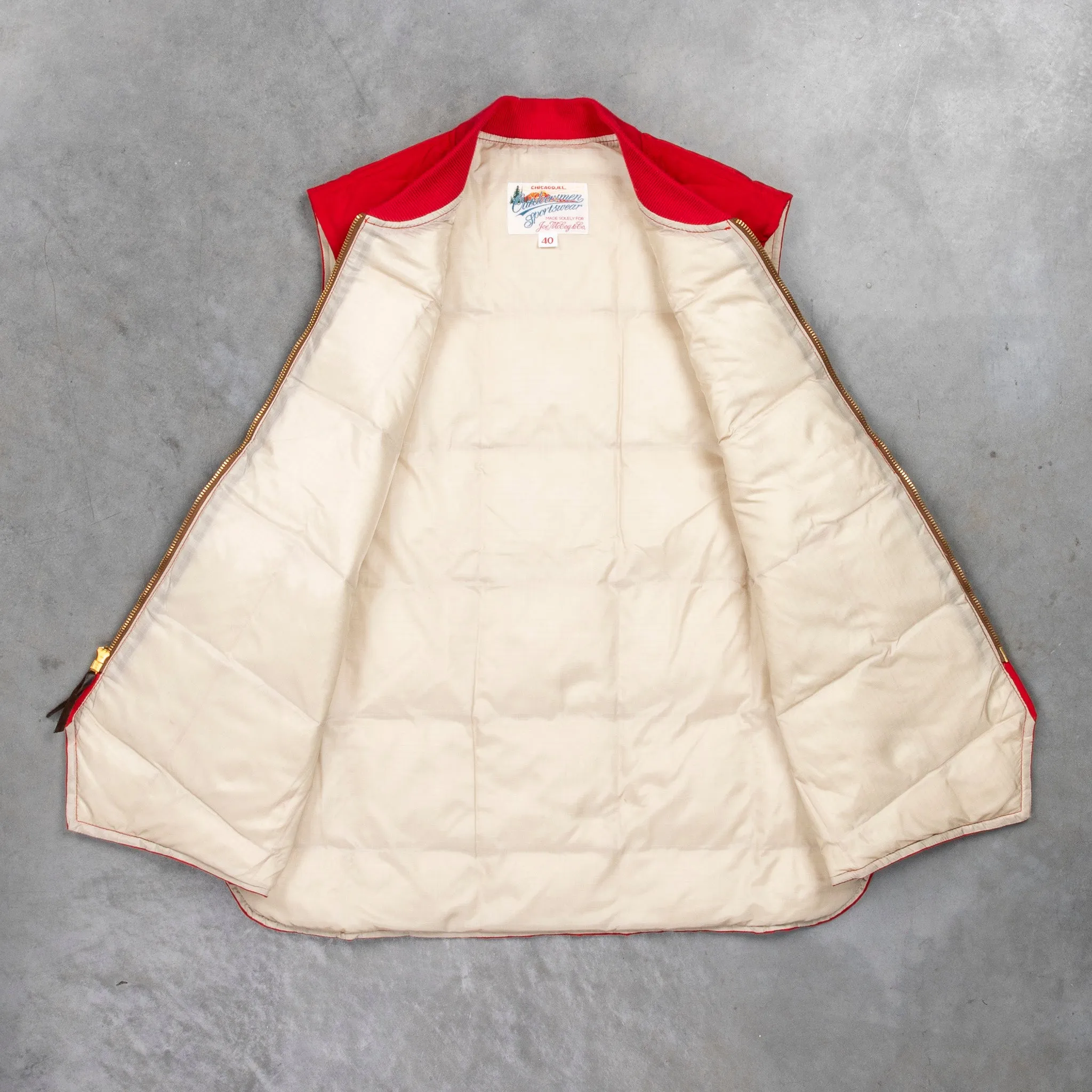 The Real McCoy's Cotton Nylon Down Vest Red sold by Frans Boone product image thumbnail 4