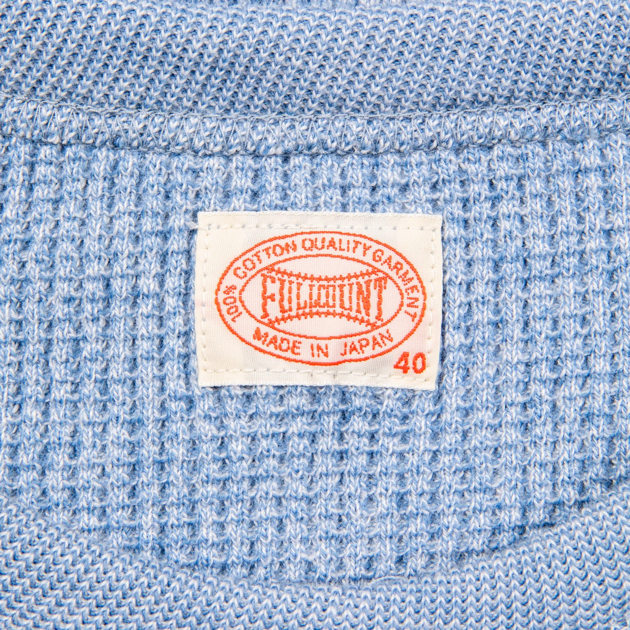 Fullcount 5964 Twisted Heavyweight Waffle Longsleeve Heather Blue sold by Frans Boone product image thumbnail 4