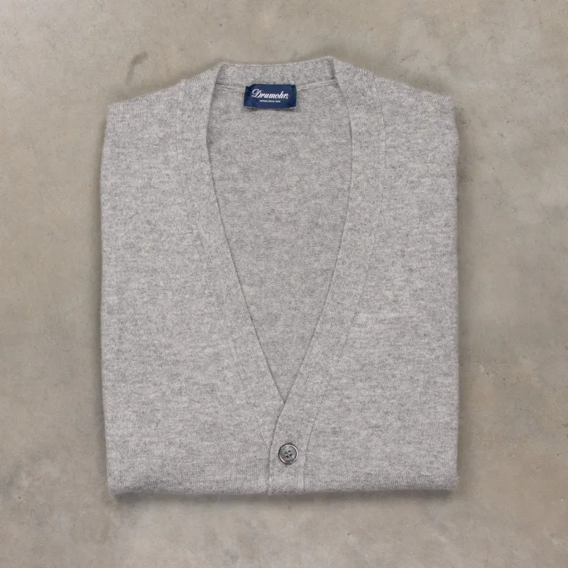 Drumohr Cashmere Gillet con Bottoni Grigio Chiaro made by Drumohr