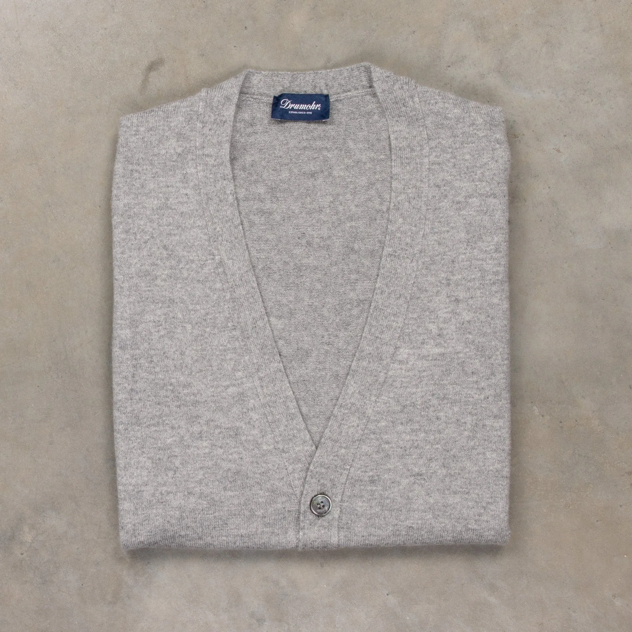 Drumohr Cashmere Gillet con Bottoni Grigio Chiaro sold by Frans Boone