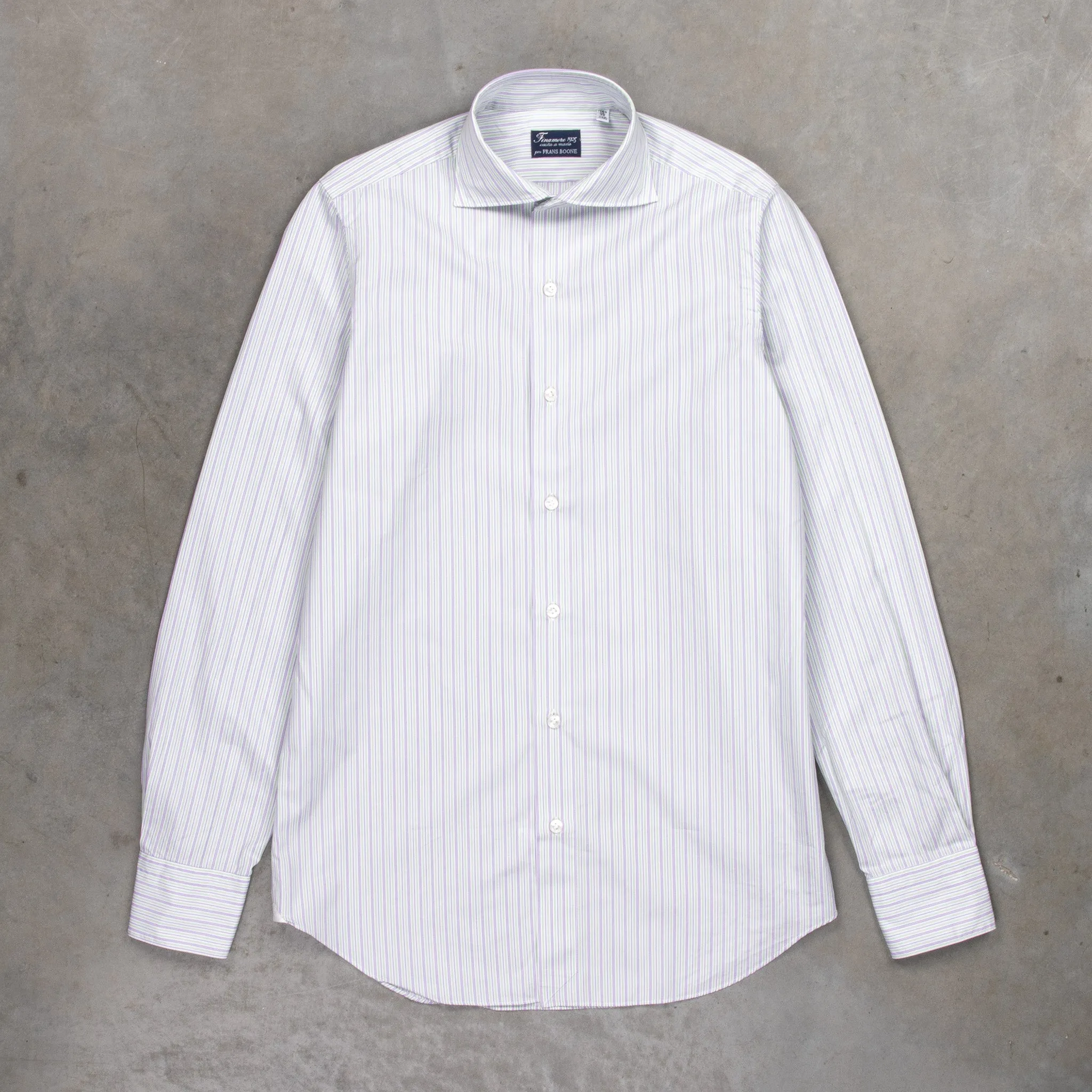 Finamore Milano Collo Eduardo Double Stripe Green Violet sold by Frans Boone product image thumbnail 2