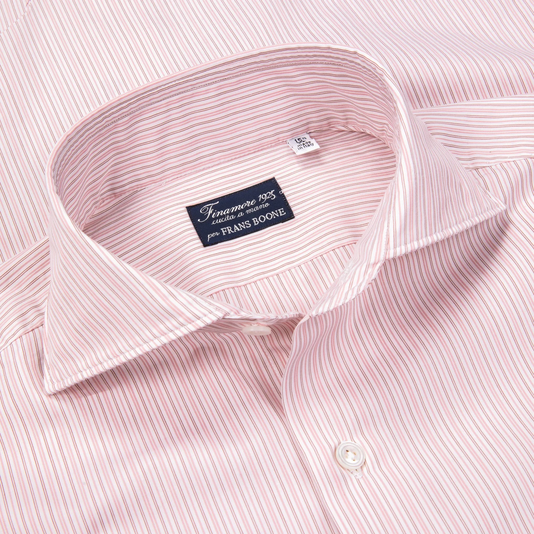 Finamore Milano Collo Eduardo Double Stripe Burgundy Pink sold by Frans Boone product image thumbnail 3