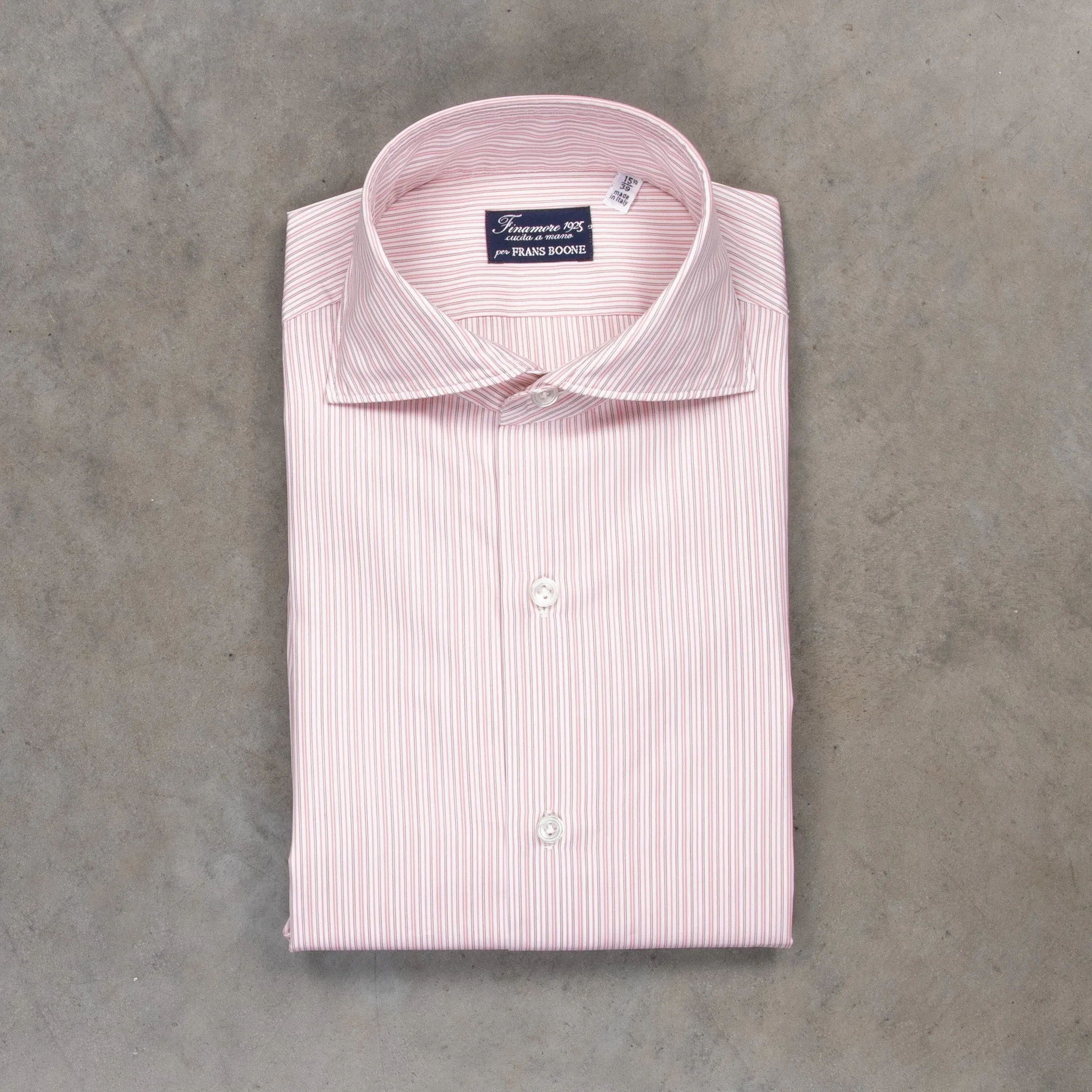 Finamore Milano Collo Eduardo Double Stripe Burgundy Pink sold by Frans Boone