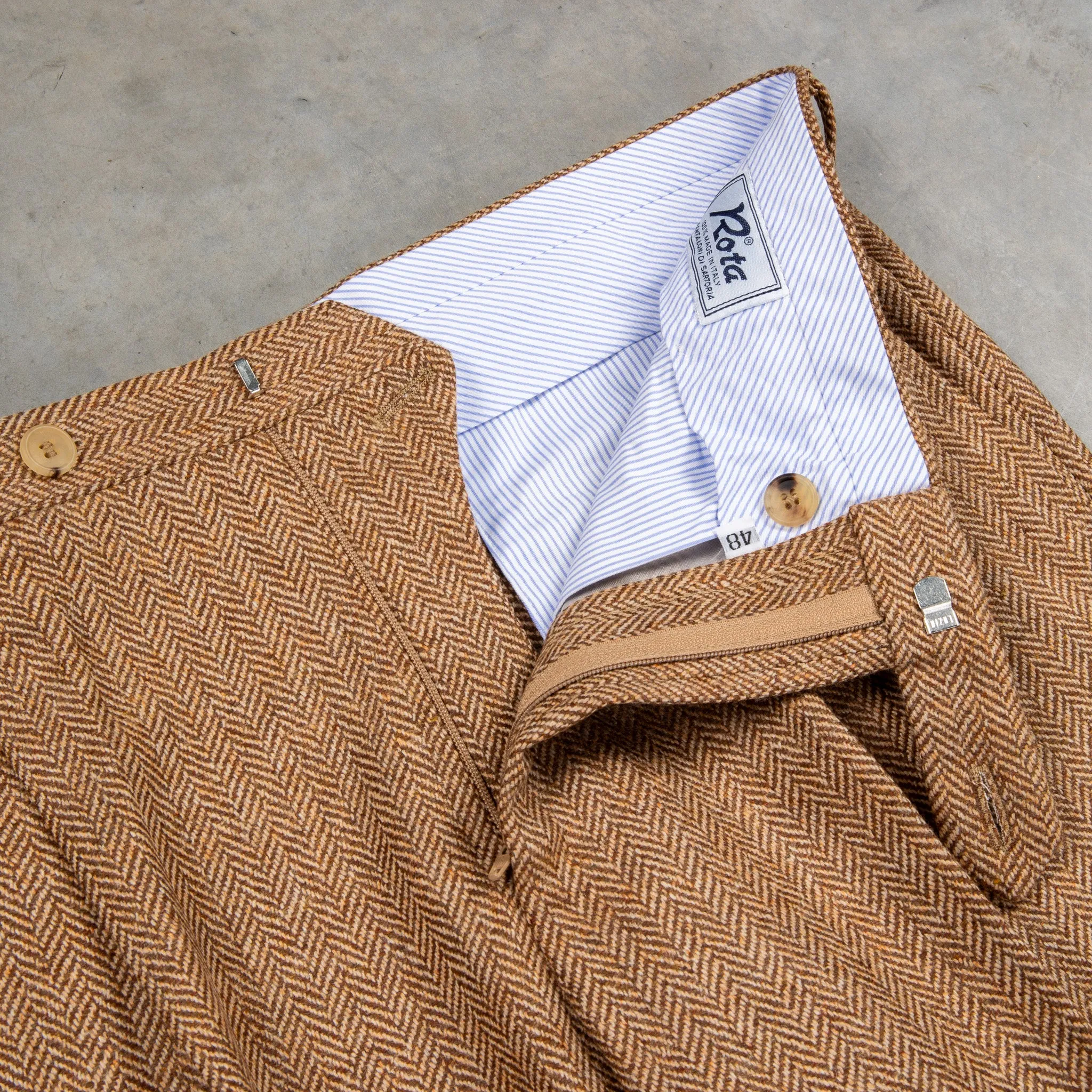 Rota Wool Cashmere Herringbone High Rise Pants Rust sold by Frans Boone product image thumbnail 4