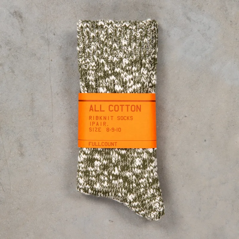 Fullcount 6110 Cotton Mix Socks Moss Green made by Full Count