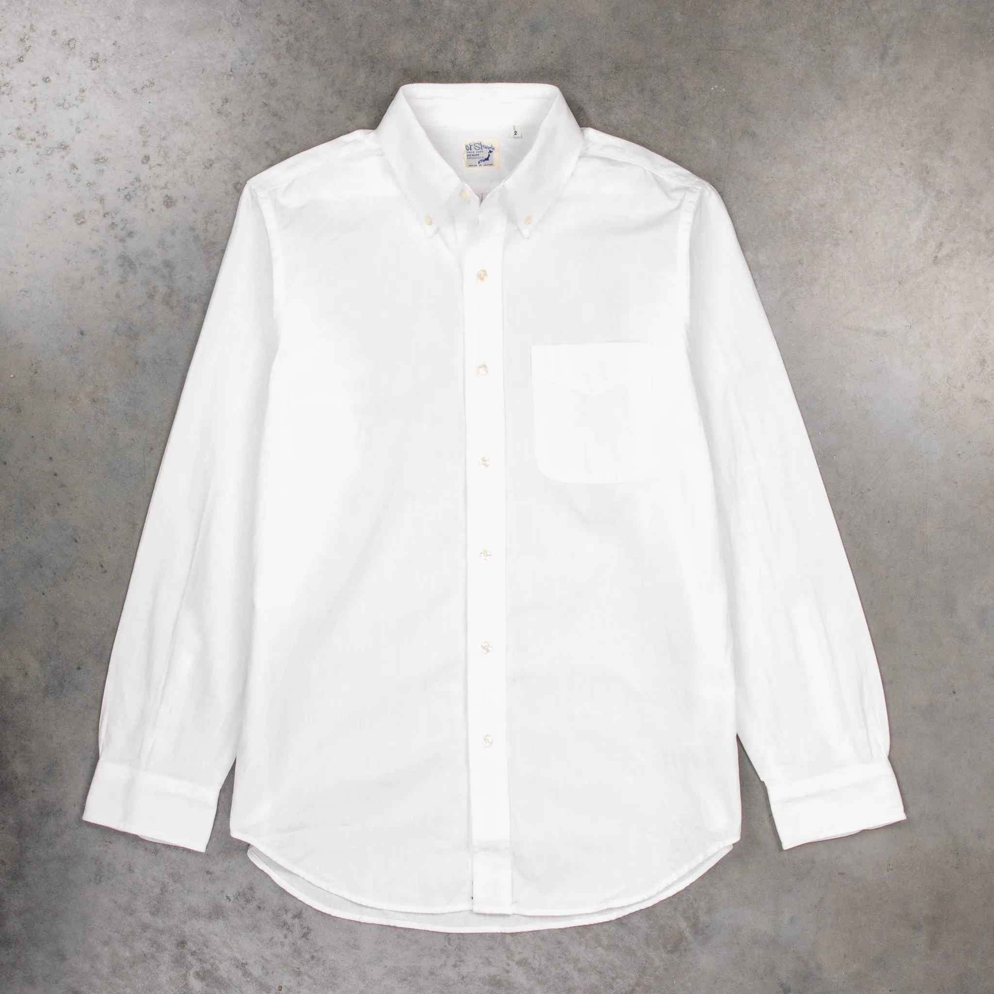 Orslow Button-Down Shirt White Chambray sold by Frans Boone product image thumbnail 2