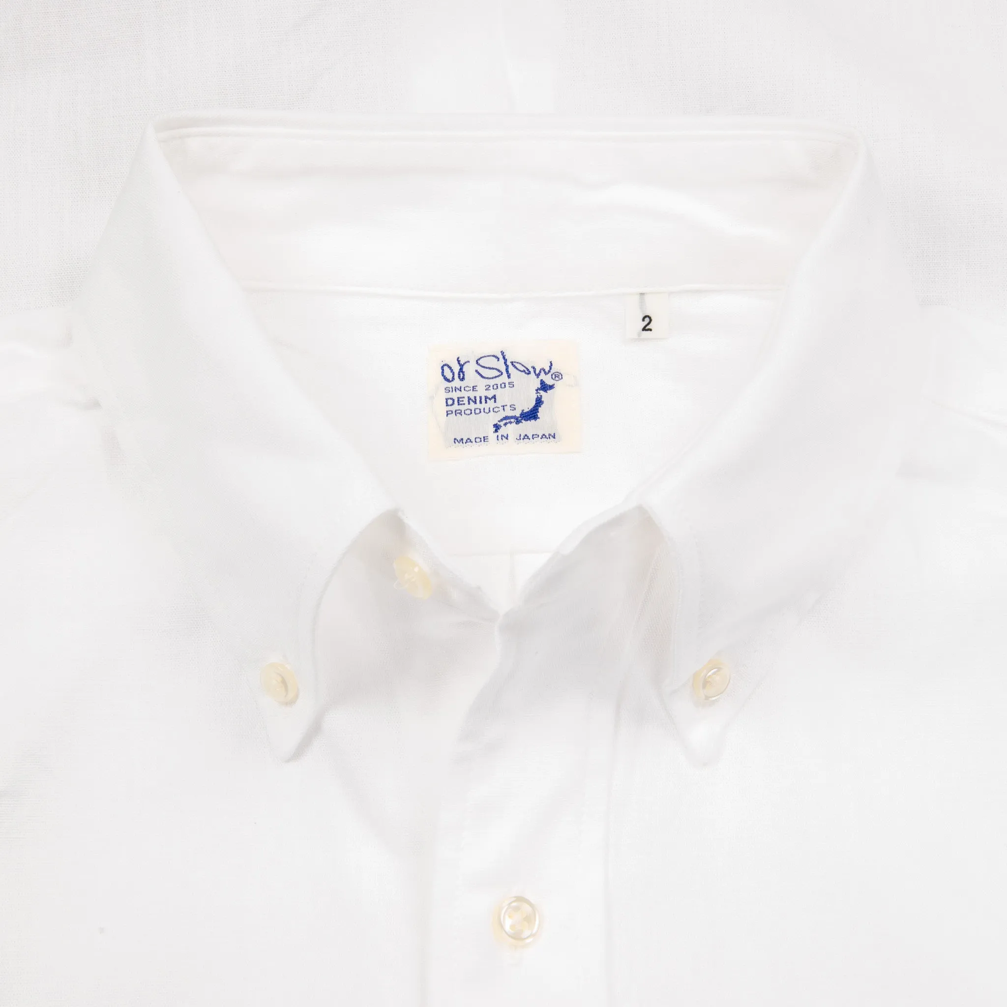 Orslow Button-Down Shirt White Chambray sold by Frans Boone product image thumbnail 3