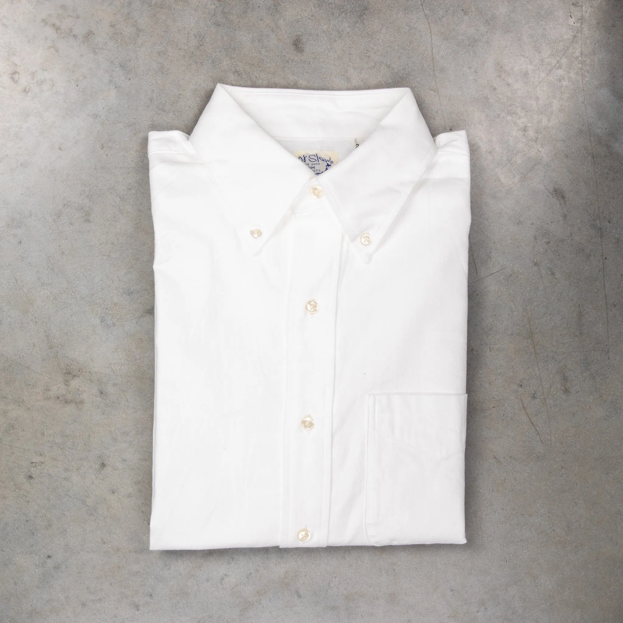 Orslow Button-Down Shirt White Chambray sold by Frans Boone