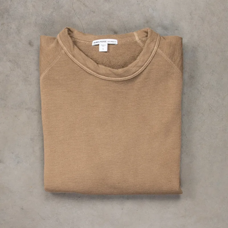 James Perse Vintage Fleece raglan Pullover Cashew made by James Perse
