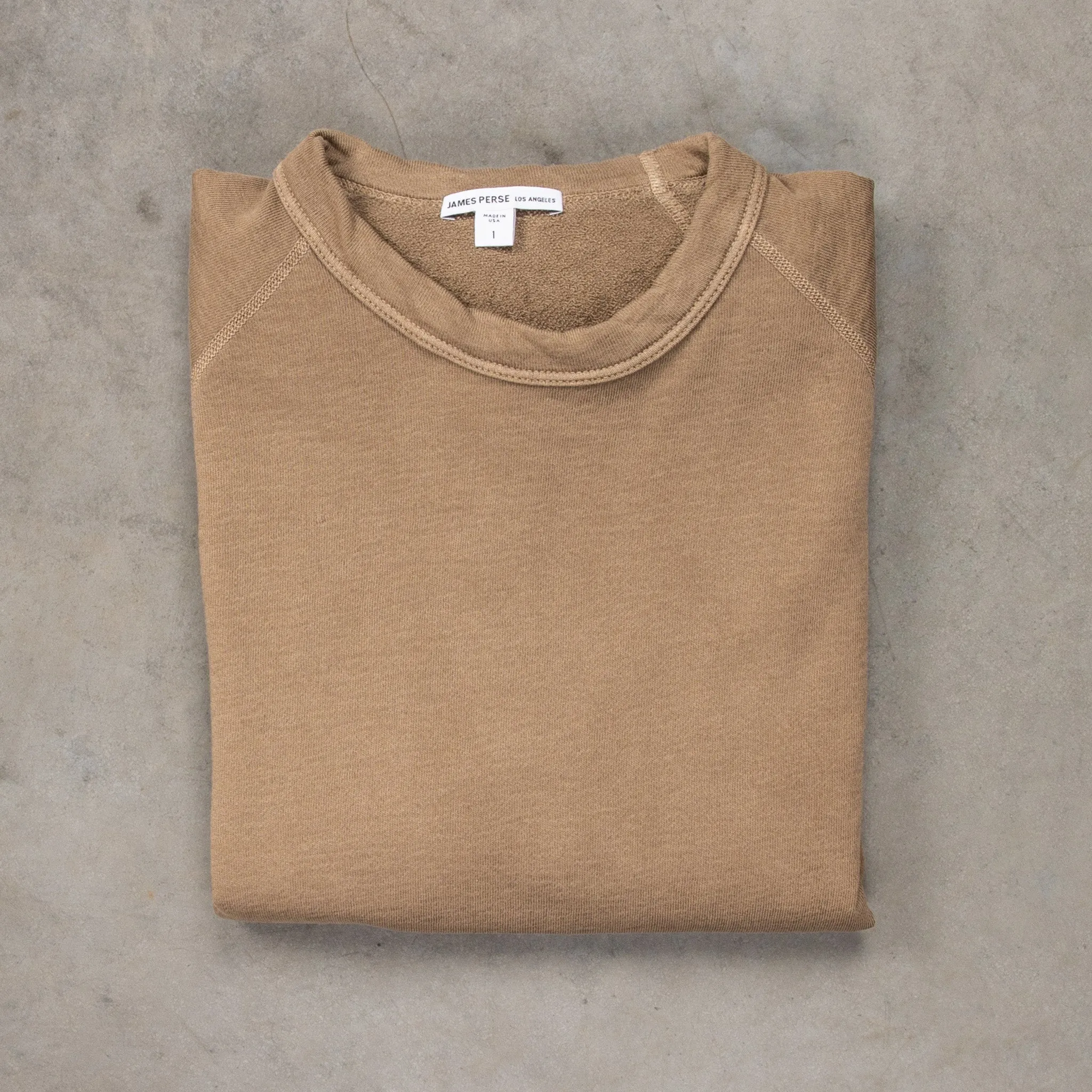 James Perse Vintage Fleece raglan Pullover Cashew sold by Frans Boone