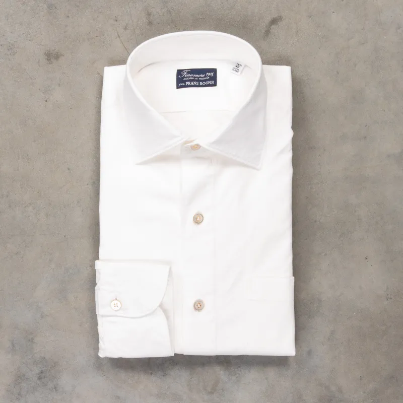 Finamore Gaeta Fit Collo Luigi Double Twist Gabardine Ivory made by Finamore