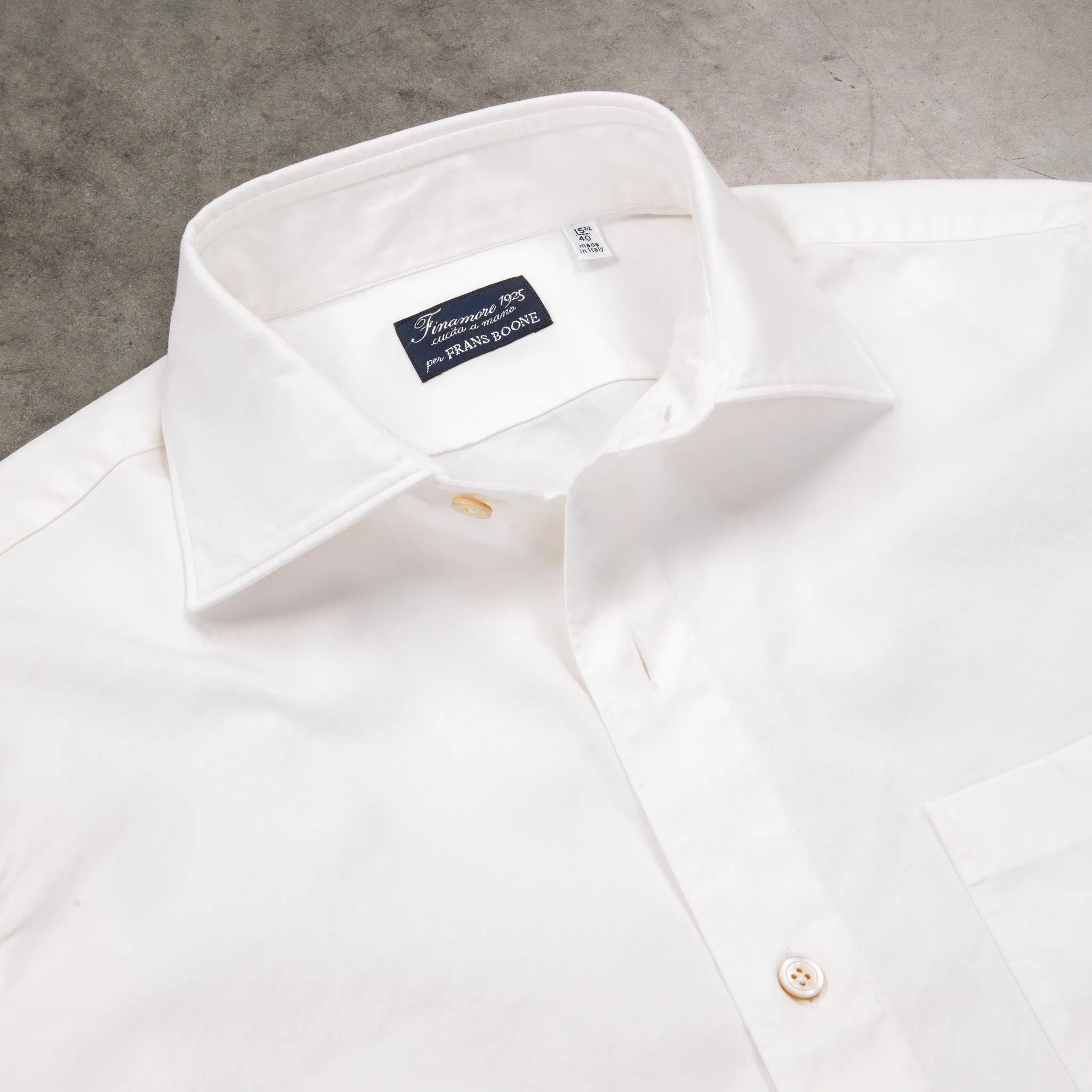 Finamore Gaeta Fit Collo Luigi Double Twist Gabardine Ivory sold by Frans Boone product image thumbnail 3