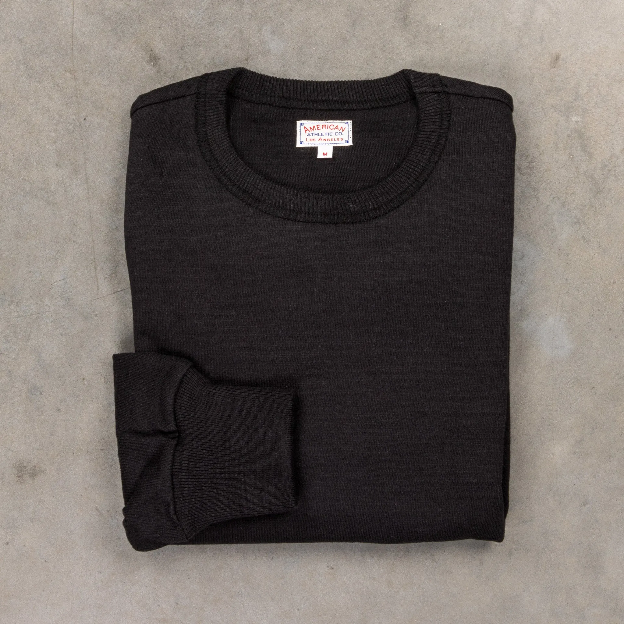 The Real McCoy's Athletic L/S T-shirt / Loopwheel Black sold by Frans Boone