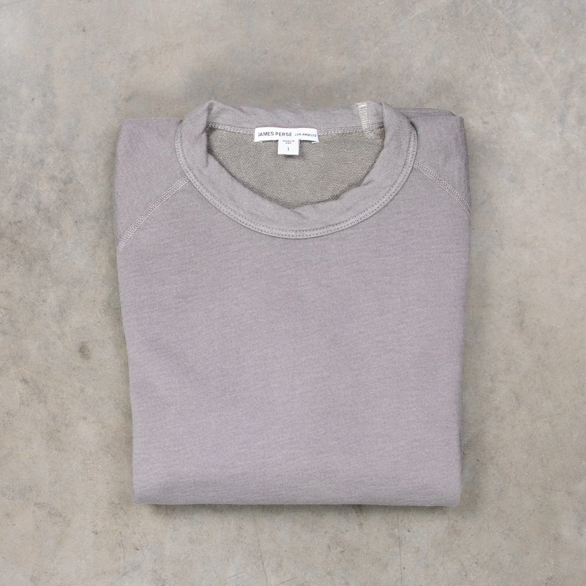James Perse Vintage Fleece Raglan Sweat Silver Grey sold by Frans Boone