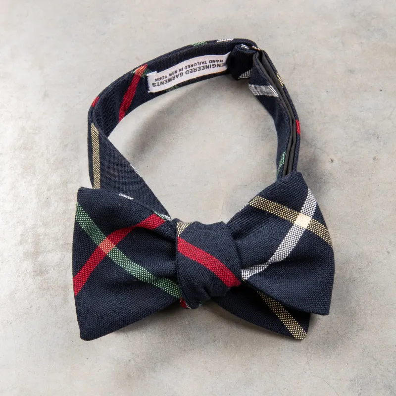 Engineered Garments Butterfly Bow Tie Navy Windowpane made by Engineered Garments