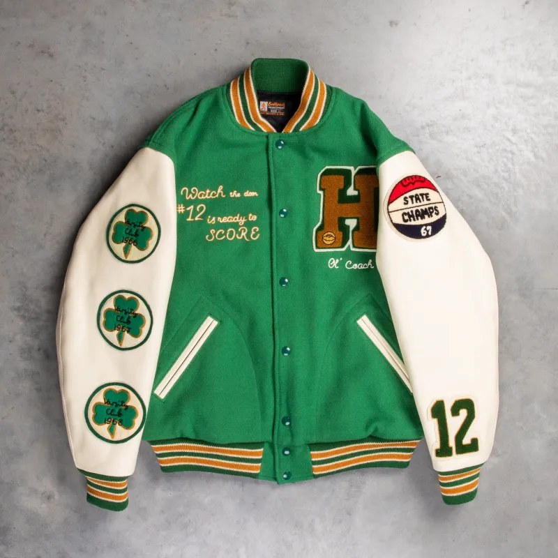 The Real McCoy's Wool Varsity Jacket Shamrocks made by The Real McCoy's